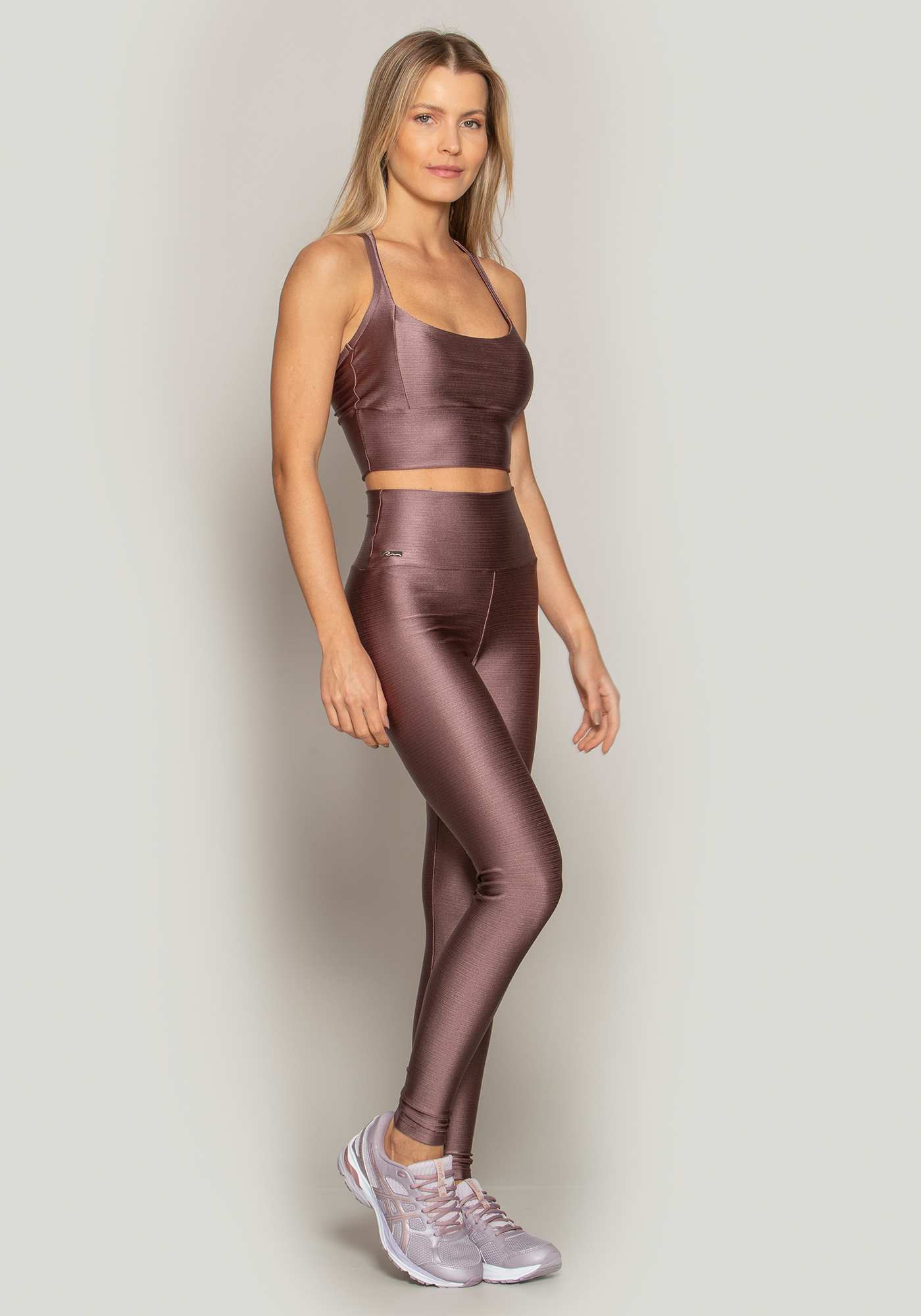 Legging Cintura Alta Shine Marrom 05