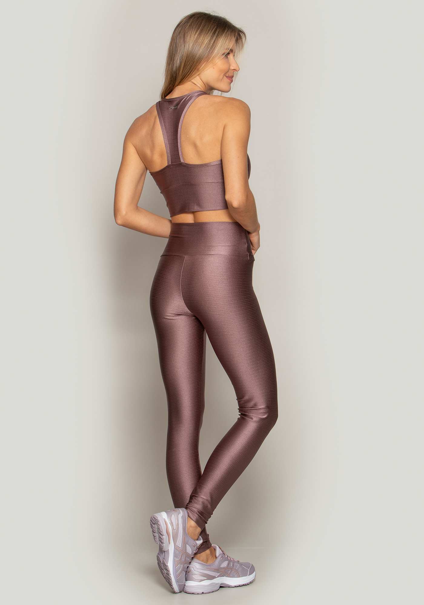 Legging Cintura Alta Shine Marrom 05