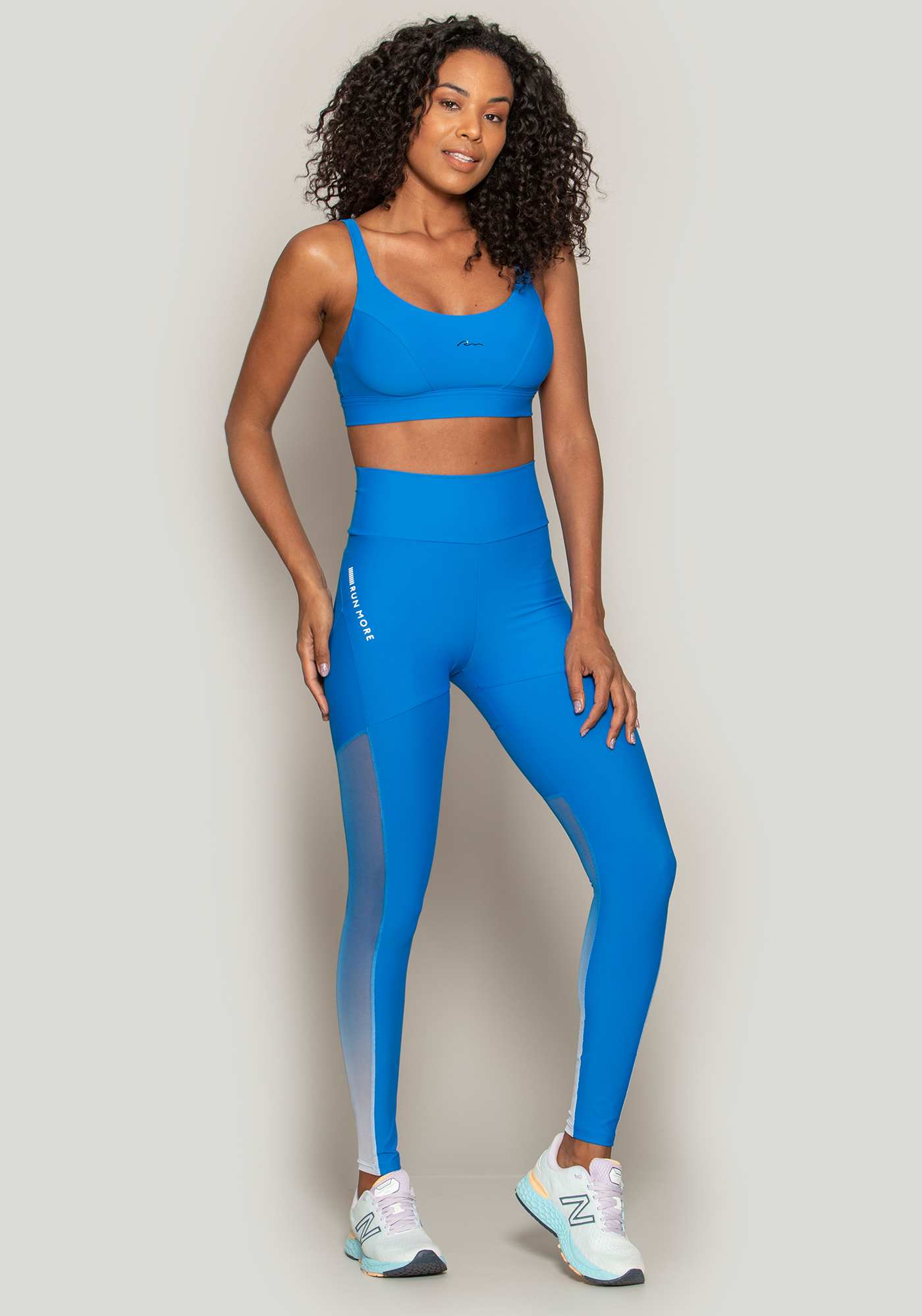 Legging Blocking com Tule Degradê Azul 03 / Sb 086
