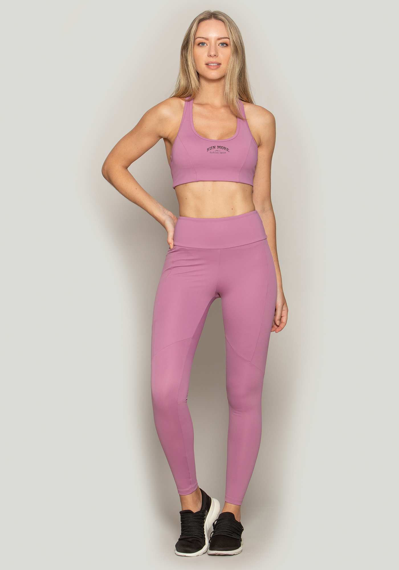 Legging Dual com Bolso Roxo 25 / Preto
