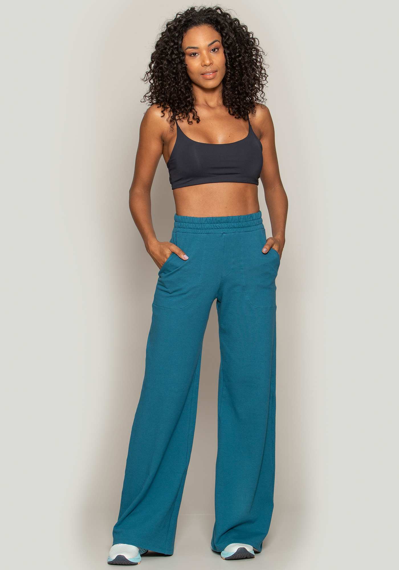 Calça Pantalona de Moletinho Azul 13