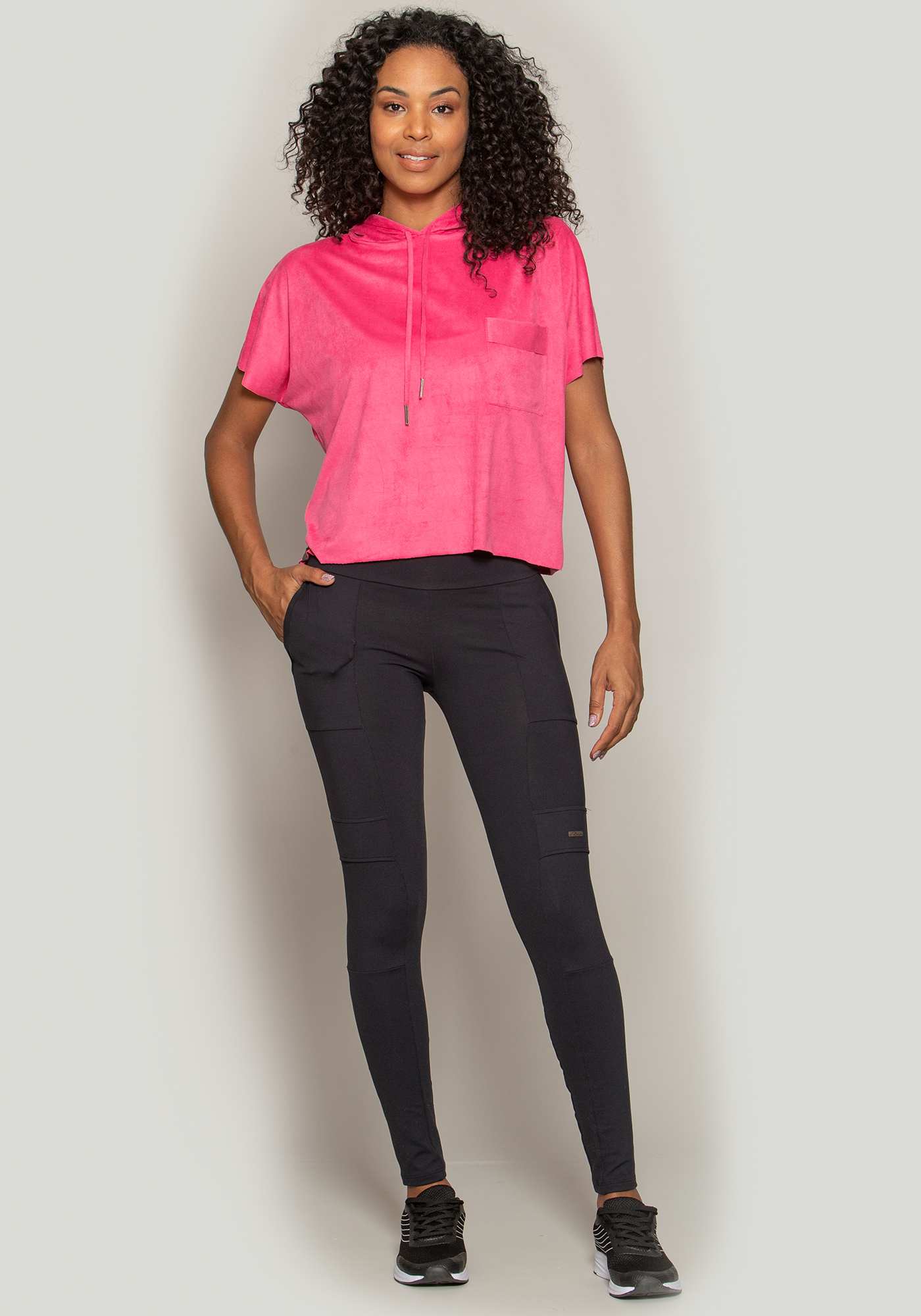 Blusa Boxy Suede Rosa 02