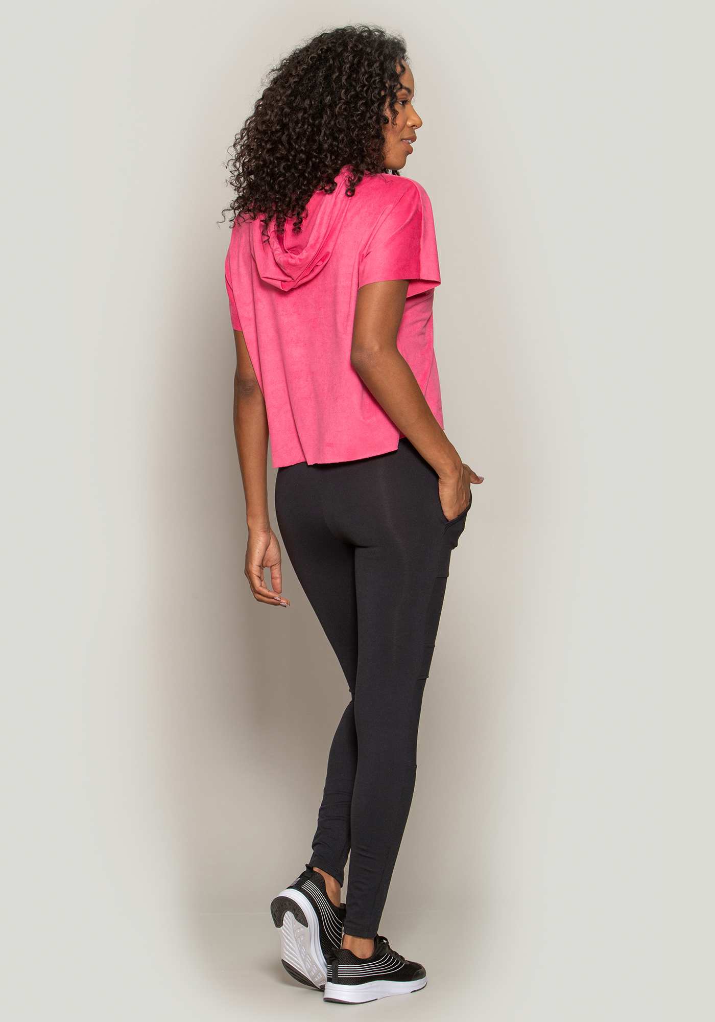 Blusa Boxy Suede Rosa 02