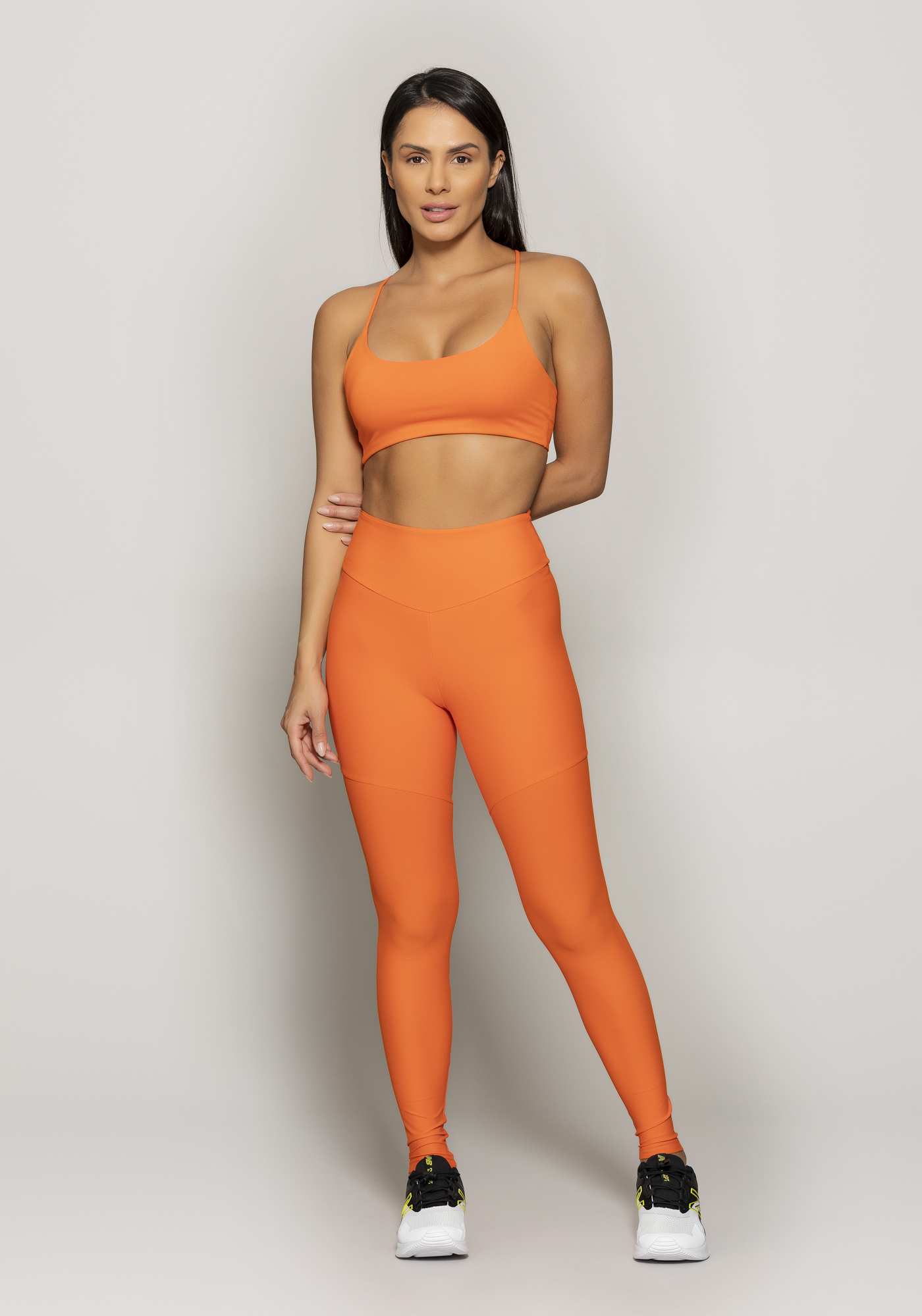 Legging Cintura Alta Blocking Laranja 04