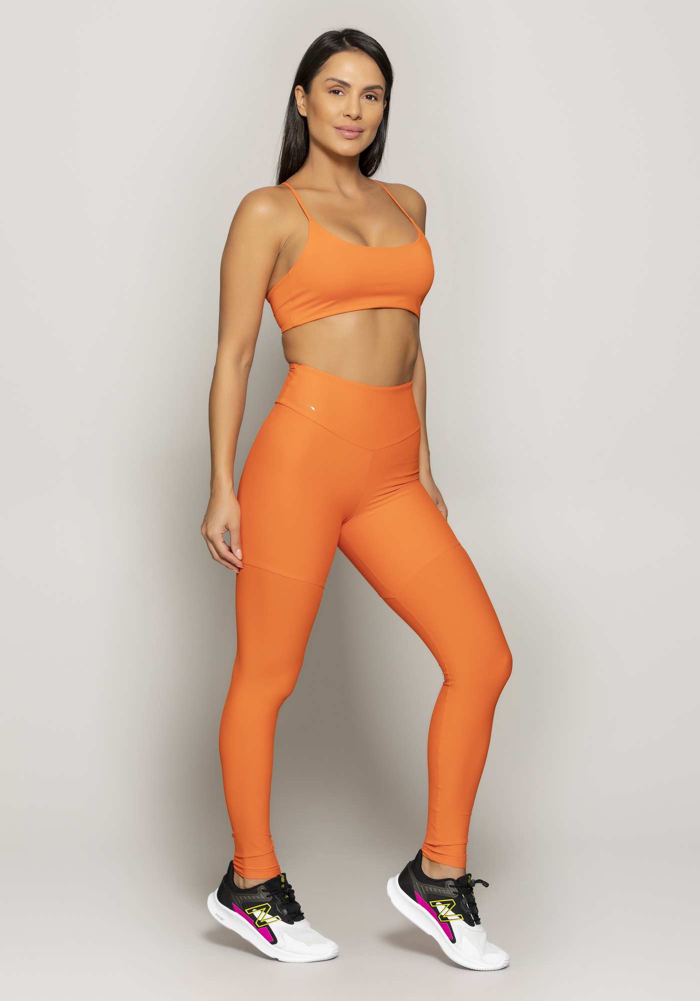 Legging Cintura Alta Blocking Laranja 04