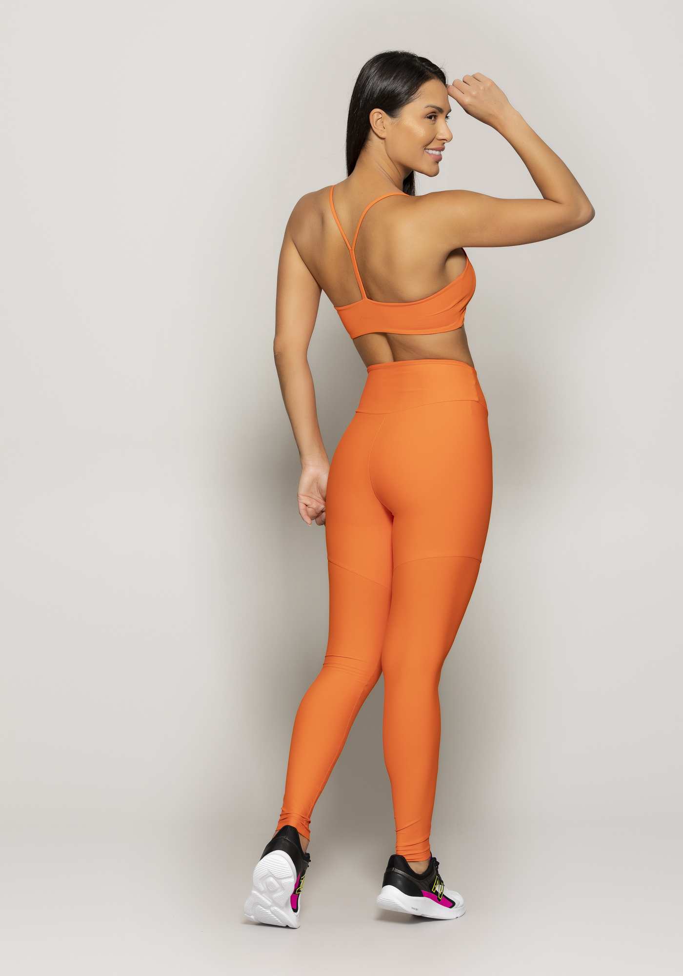 Legging Cintura Alta Blocking Laranja 04