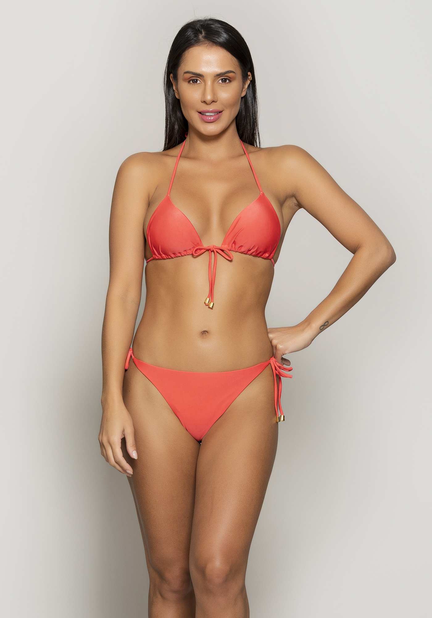 Top Biquíni Cortininha One Tone Vermelho 13
