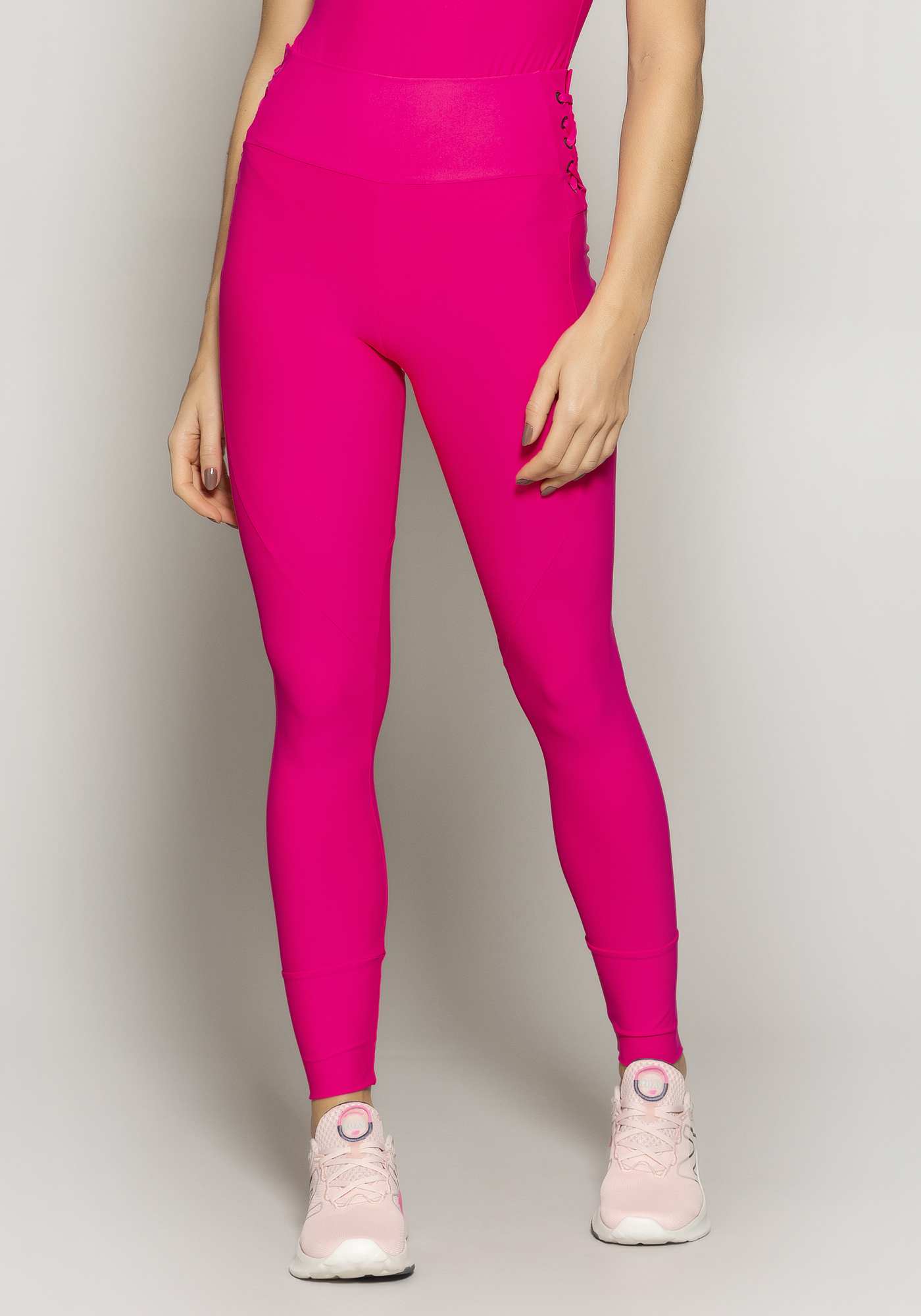 Legging Blocking Lace Up Rosa 04