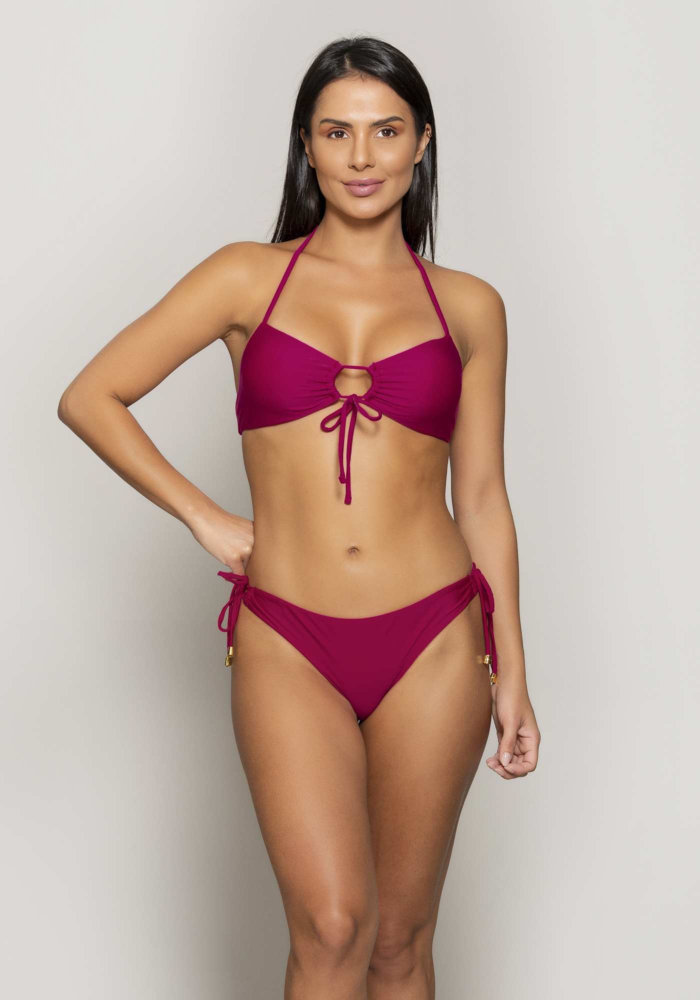 Calcinha Biquíni com Amarração One Tone Rosa 07