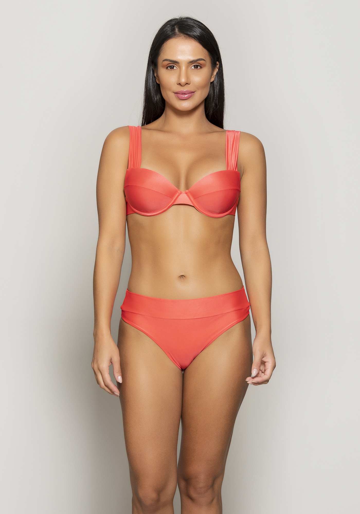 Calcinha Biquíni Lateral Média One Tone Vermelho 13