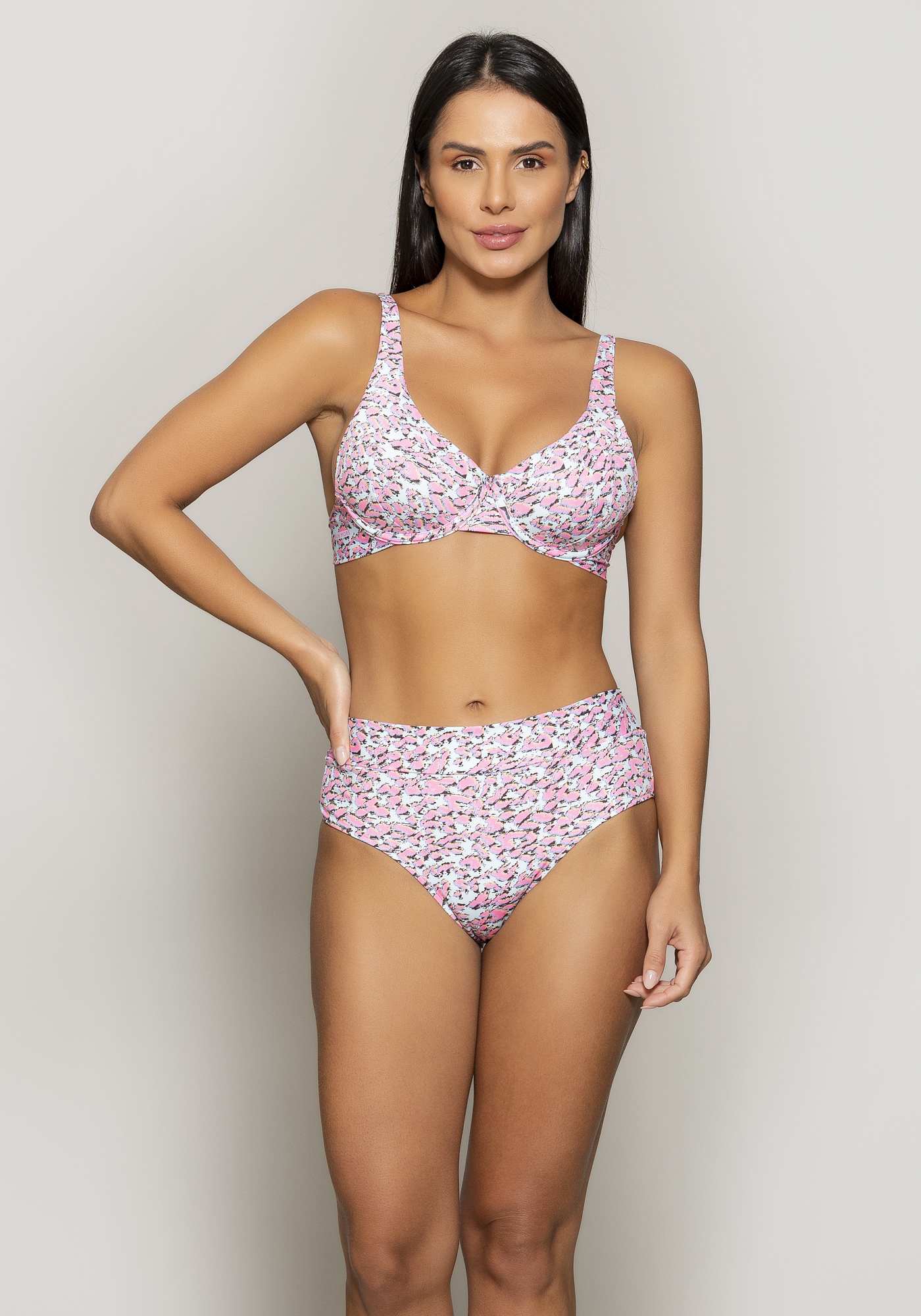 Top Biquíni Meia Taça Estampado Essencial Suf 005a