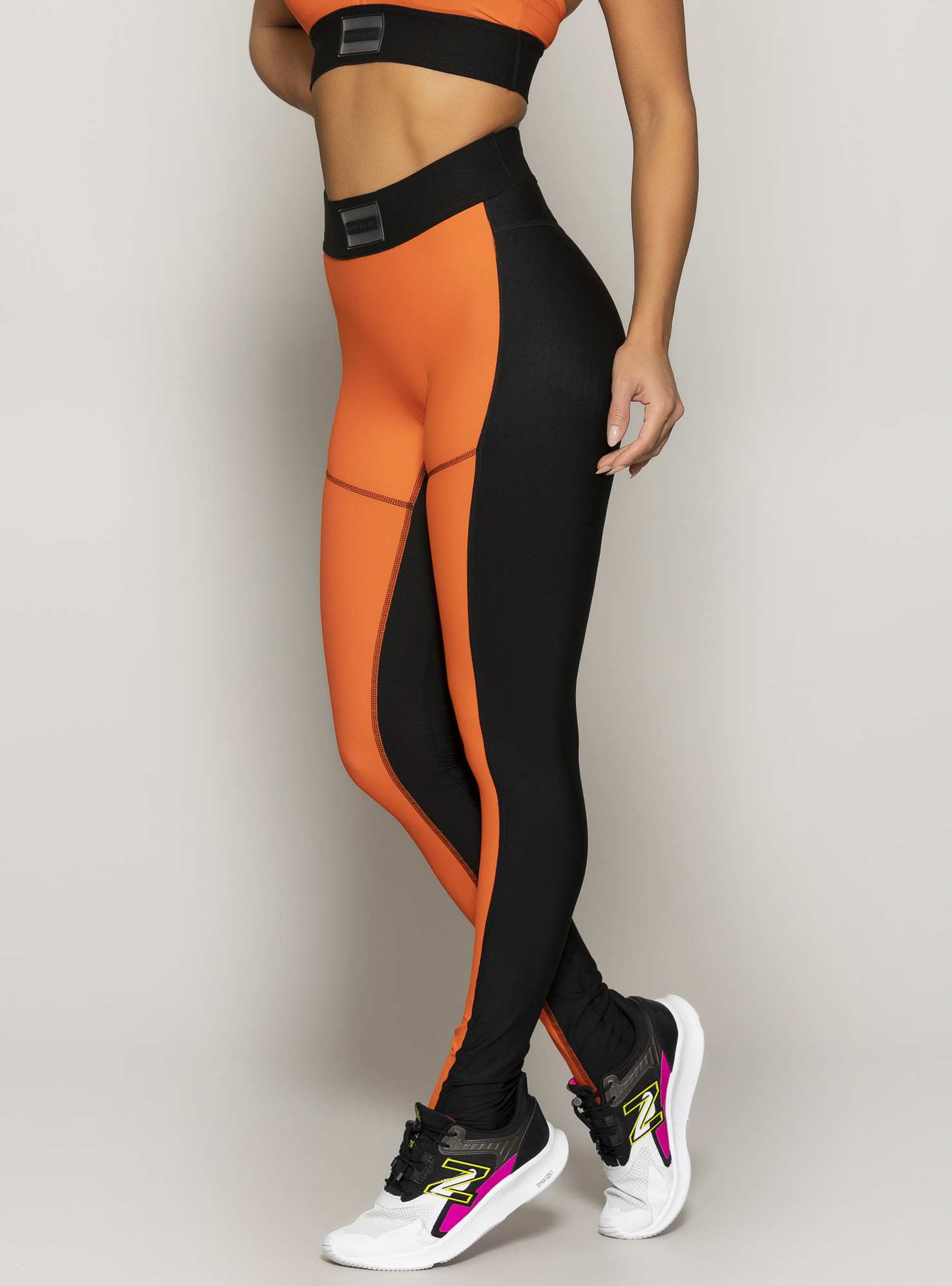 Legging Performance Gym Team Laranja 04 / Preto 02