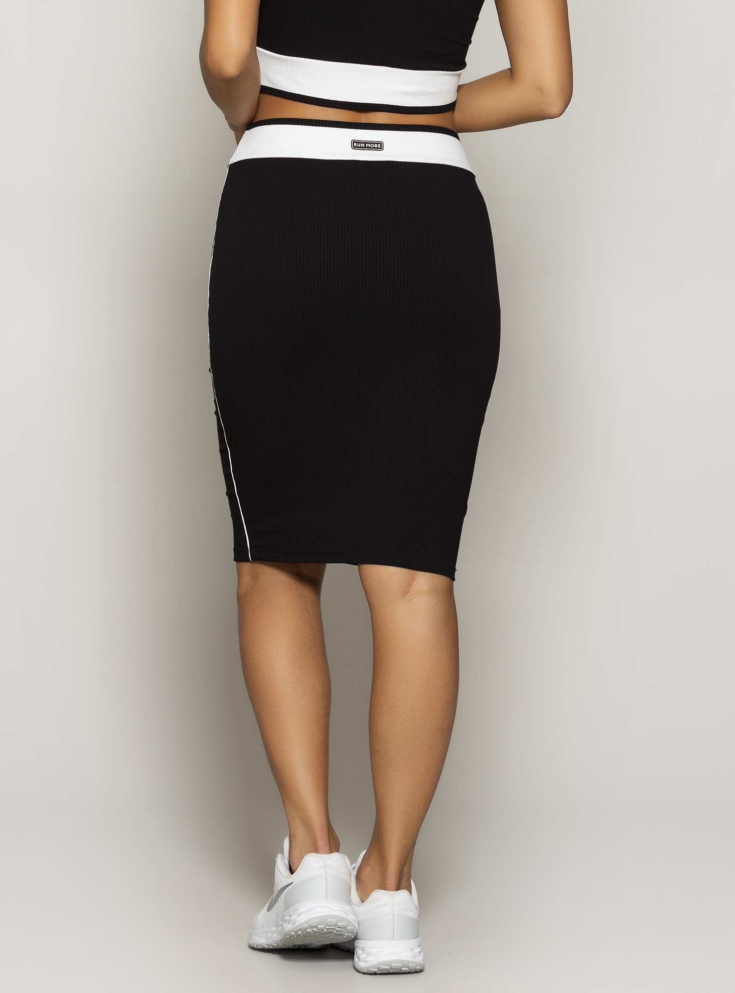 Saia Bodycon P&B Preto / Branco