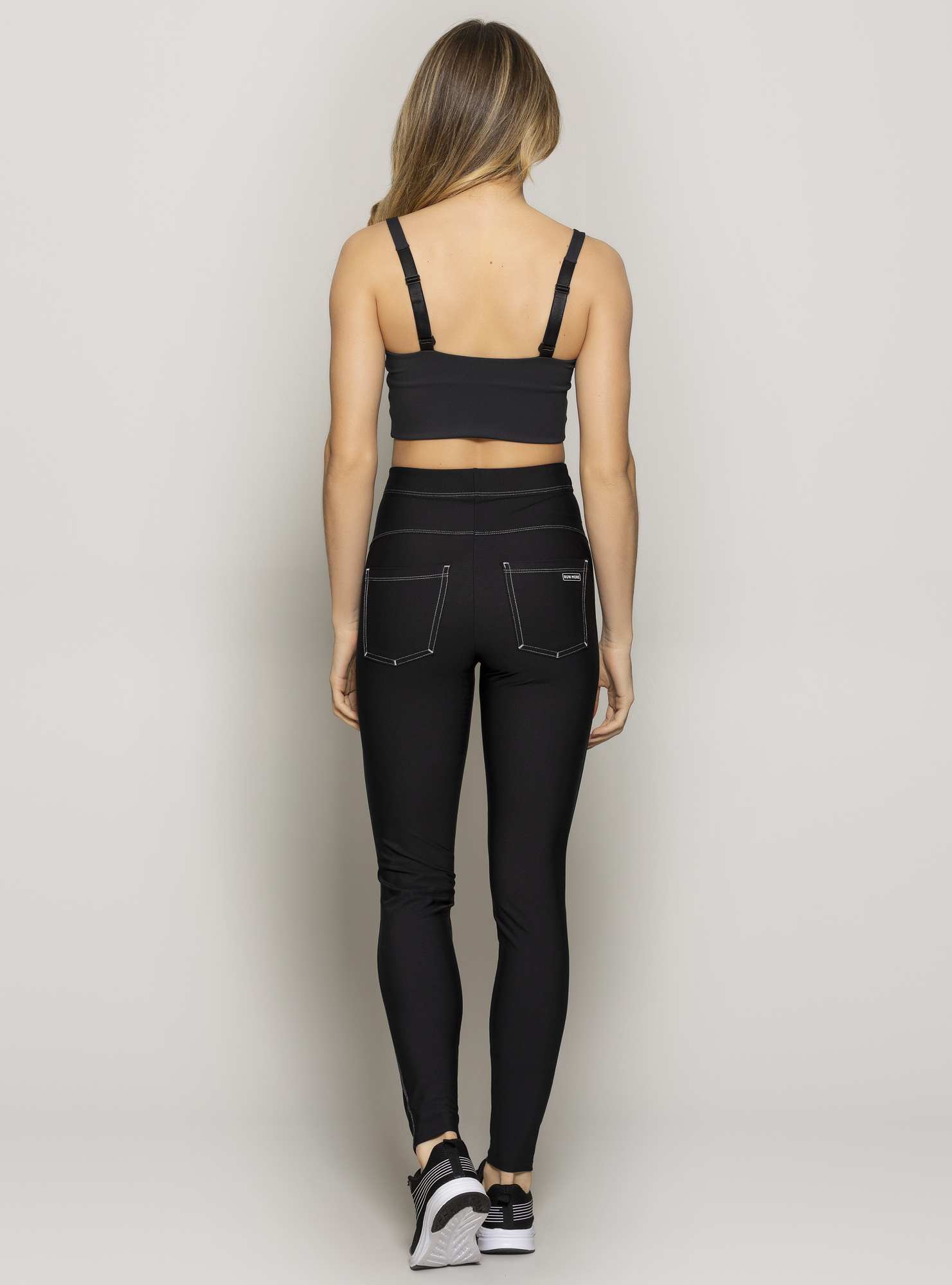 Legging com Bolsos Silhouette Preto / Branco