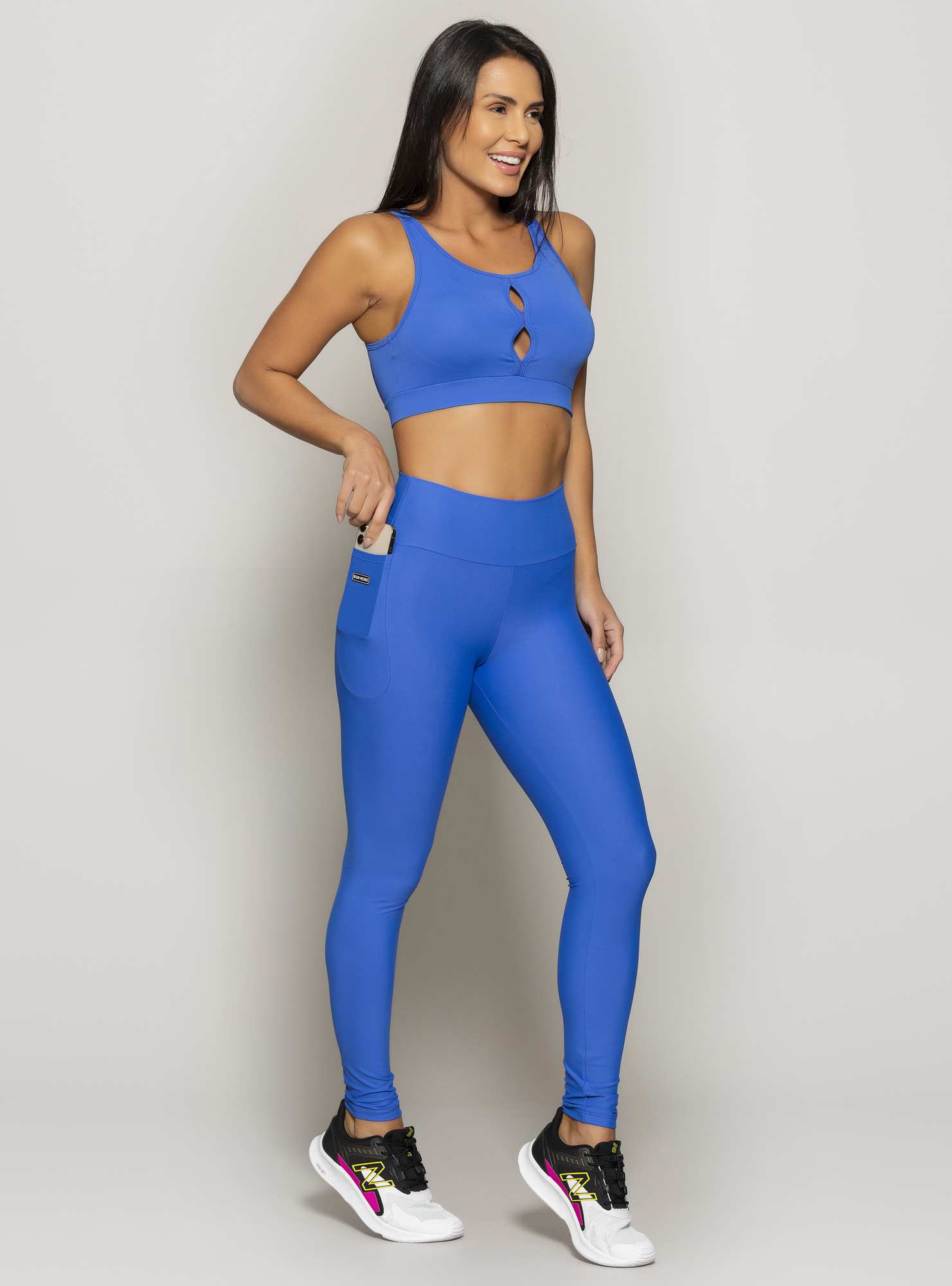 Legging Com Bolso Essencial Azul 01