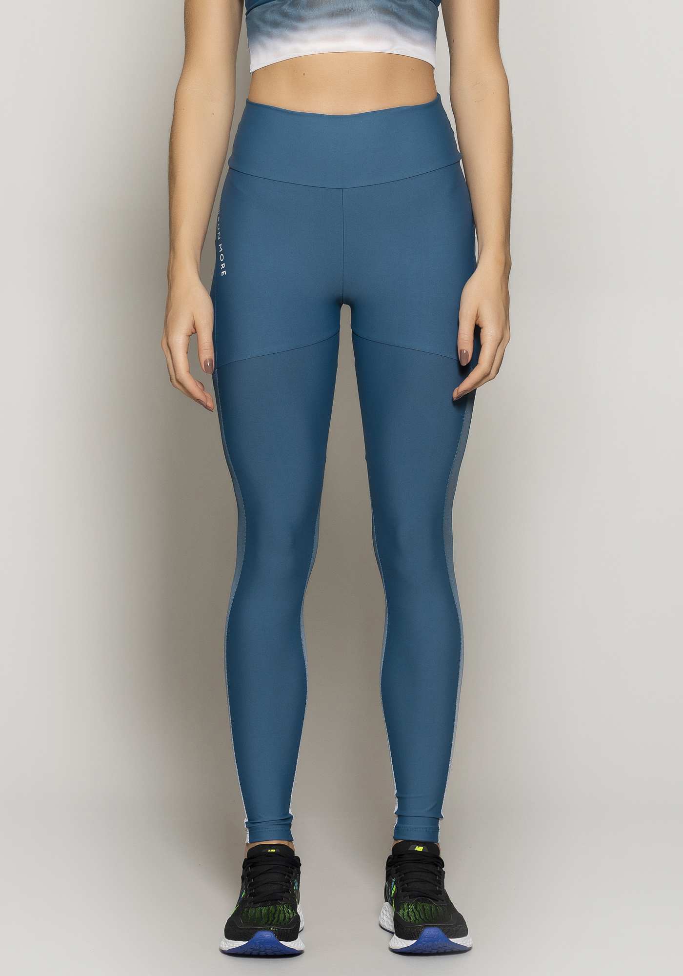 Legging Blocking com Tule Degradê Azul 34 / Su 030