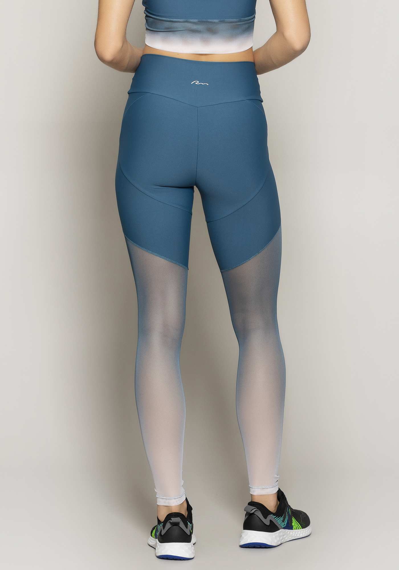 Legging Blocking com Tule Degradê Azul 34 / Su 030