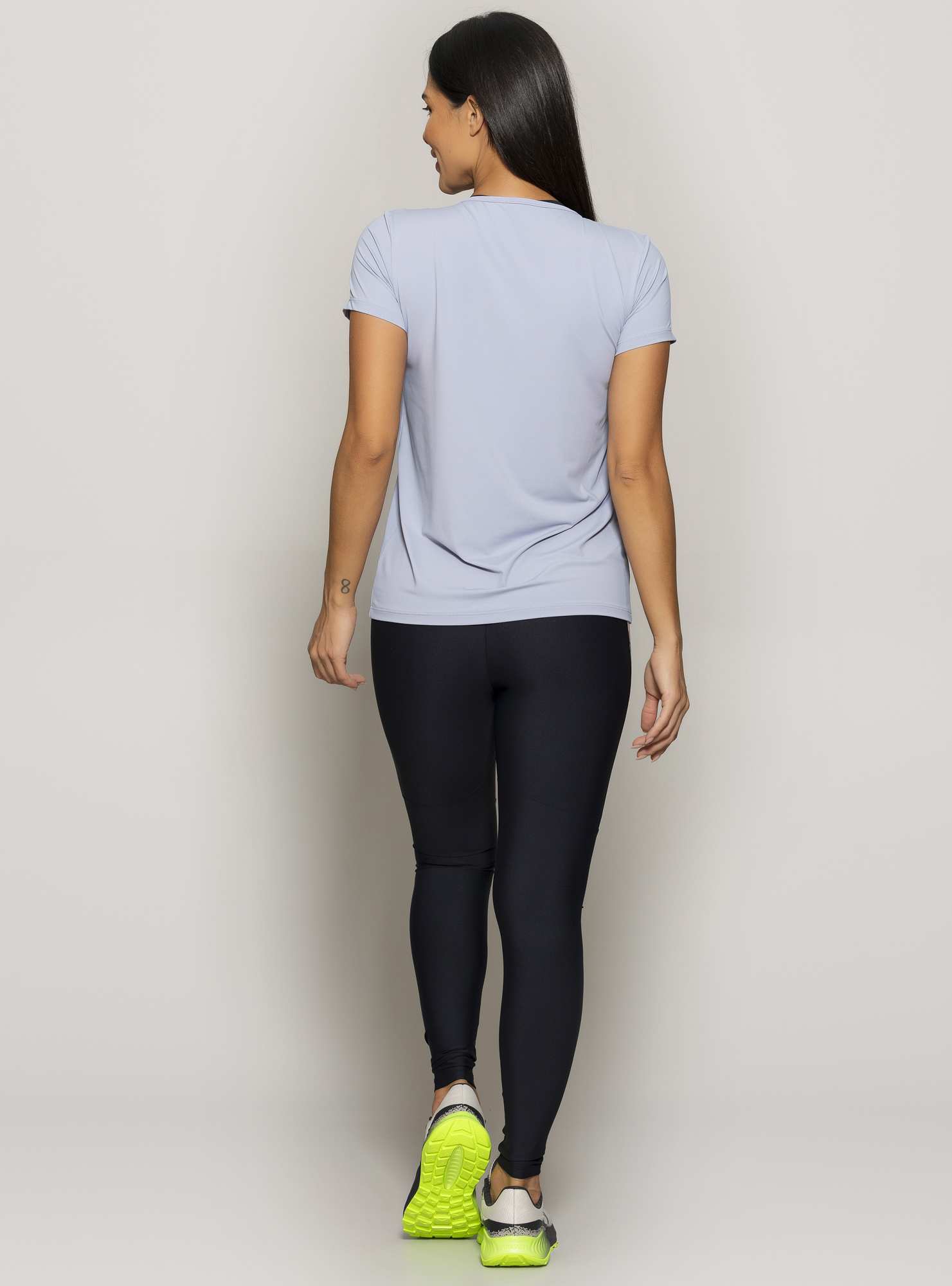 T-shirt Decote V 56259 Cinza 05 / Amarelo 04 Cinza 05 / Amarelo 04