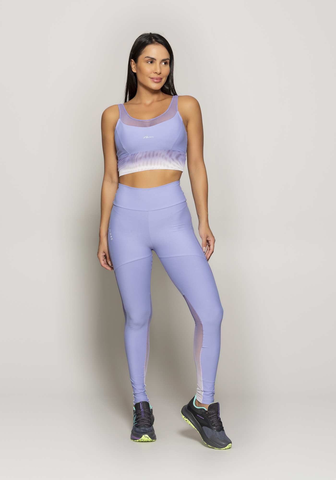 Legging Blocking com Tule Degradê Roxo 21 / Su 026