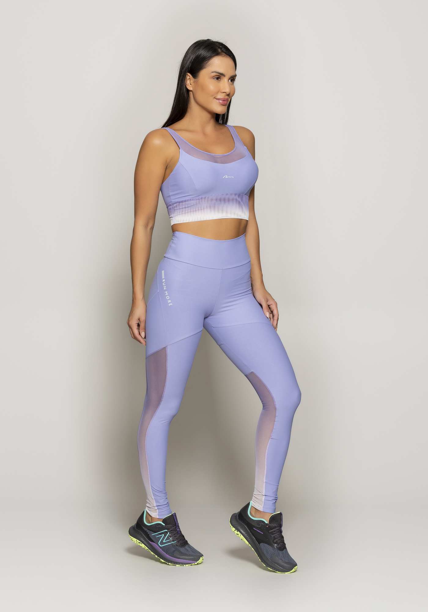 Legging Blocking com Tule Degradê Roxo 21 / Su 026