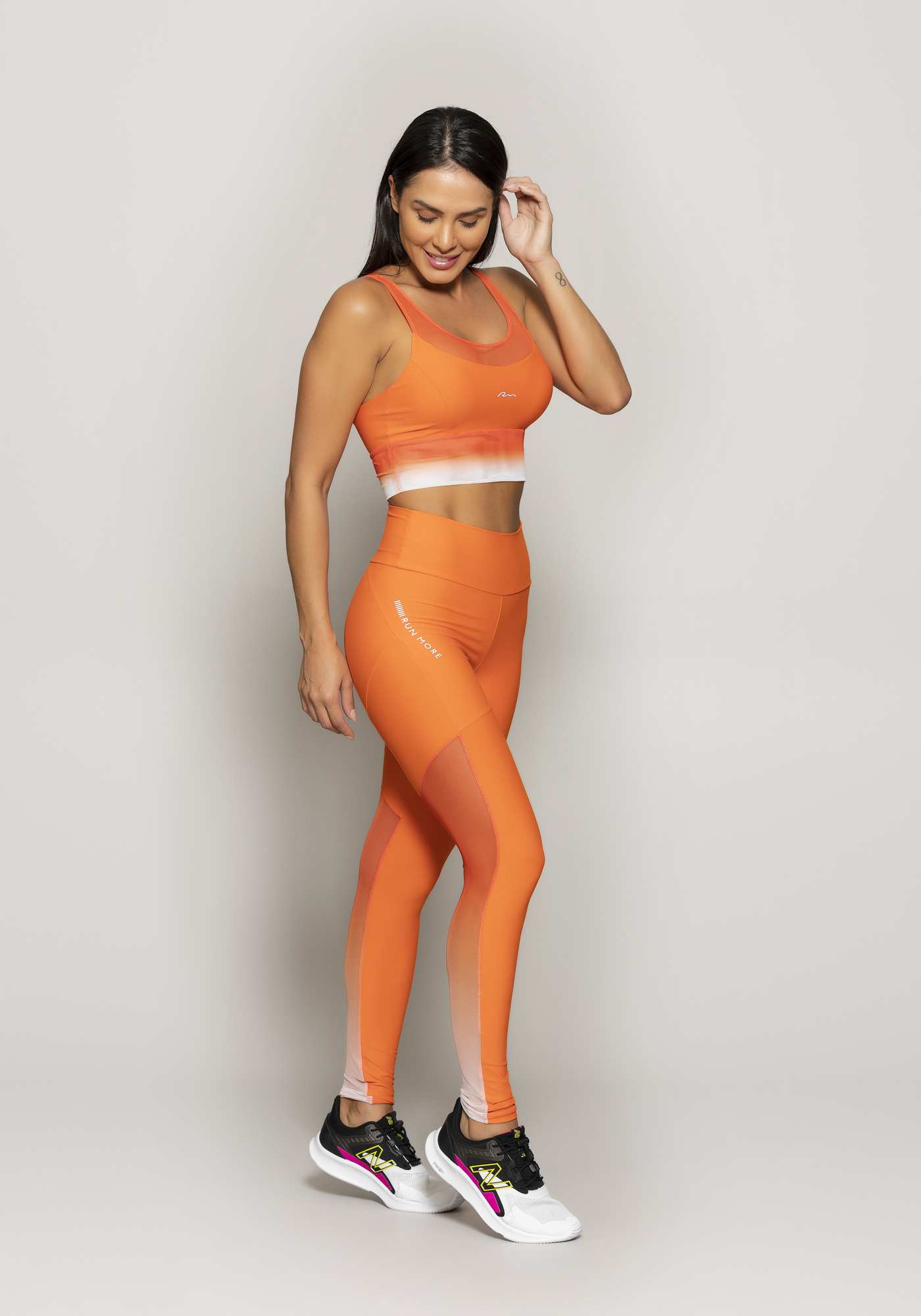Legging Blocking com Tule Degradê Laranja 04 / Su 028
