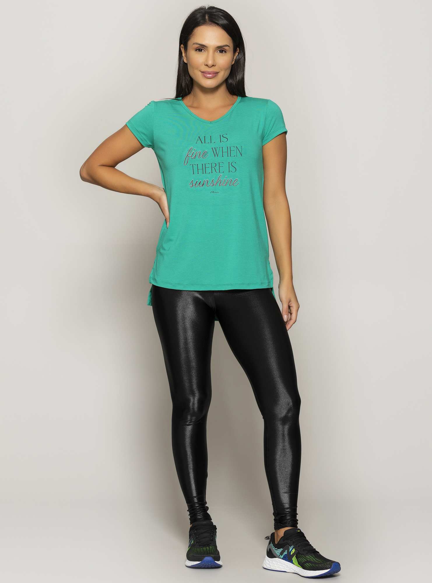 Blusa Alongada Relax Verde 39 / Preto
