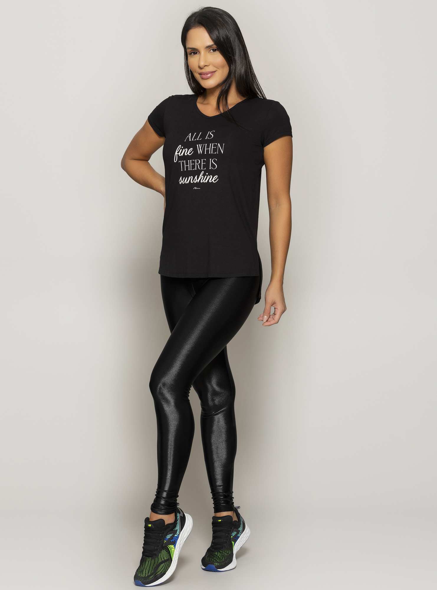 Blusa Alongada Relax Preto / Branco