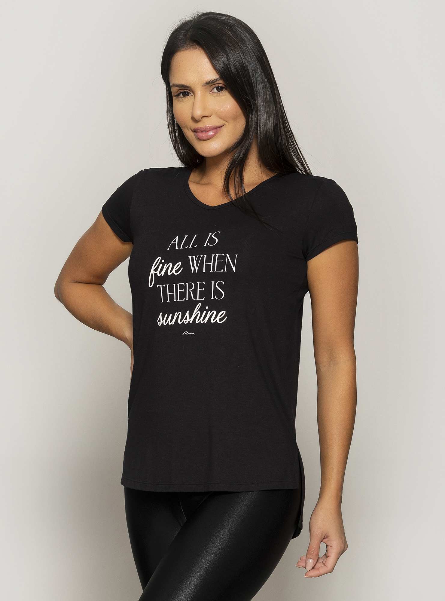 Blusa Alongada Relax Preto / Branco
