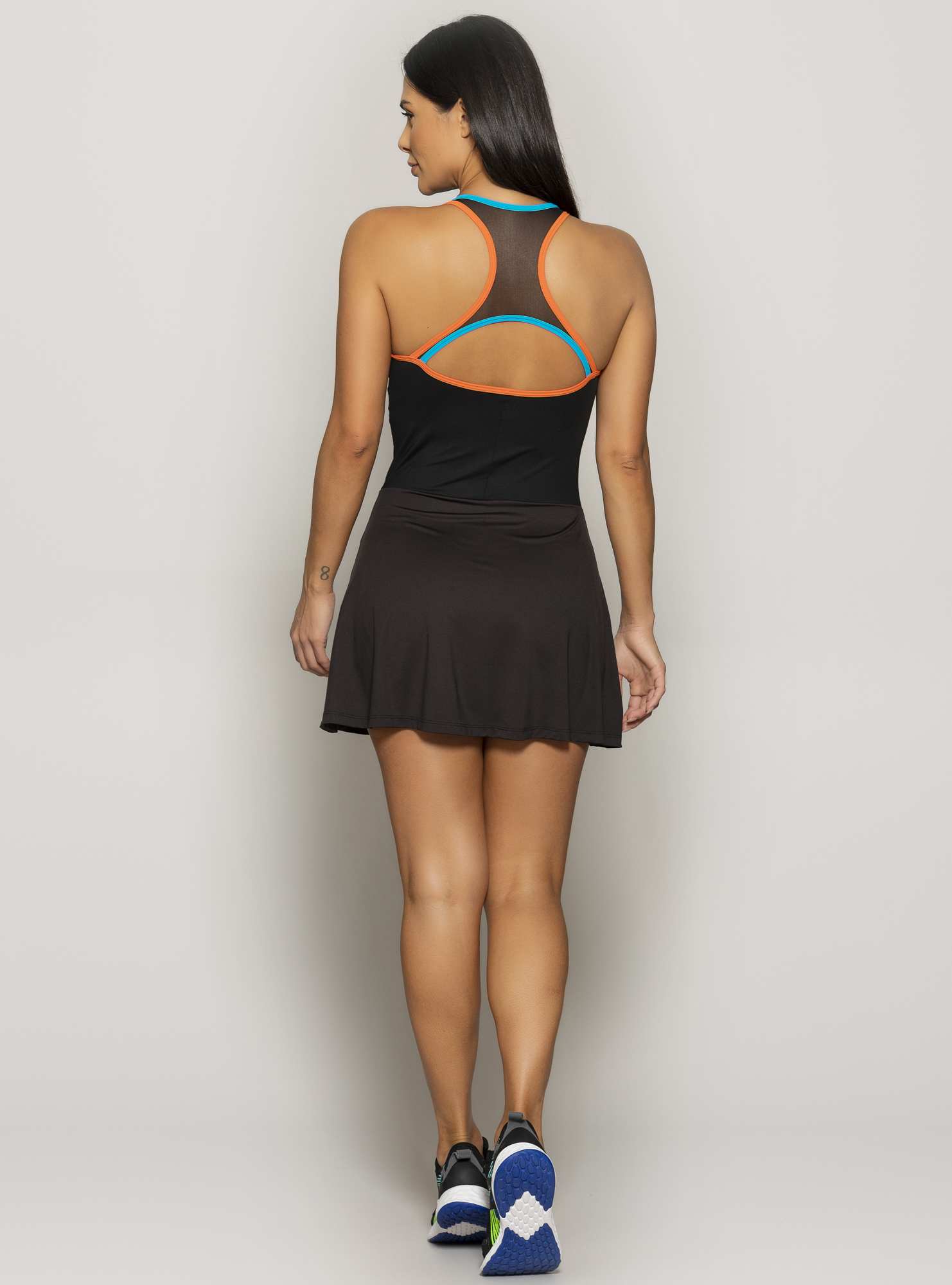 Vestido-Short Light Lines Preto 02 / Azul 06