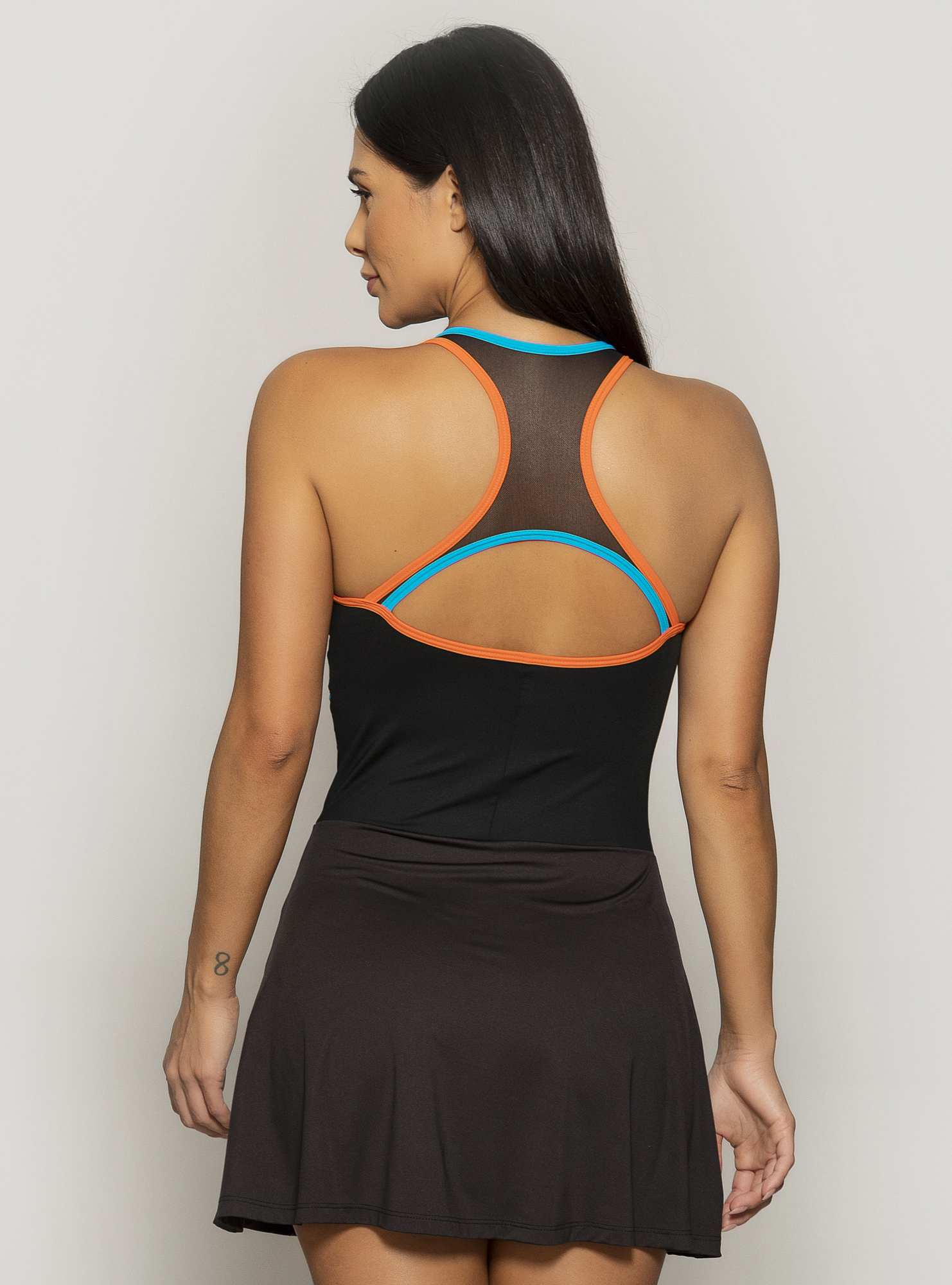 Vestido-Short Light Lines Preto 02 / Azul 06