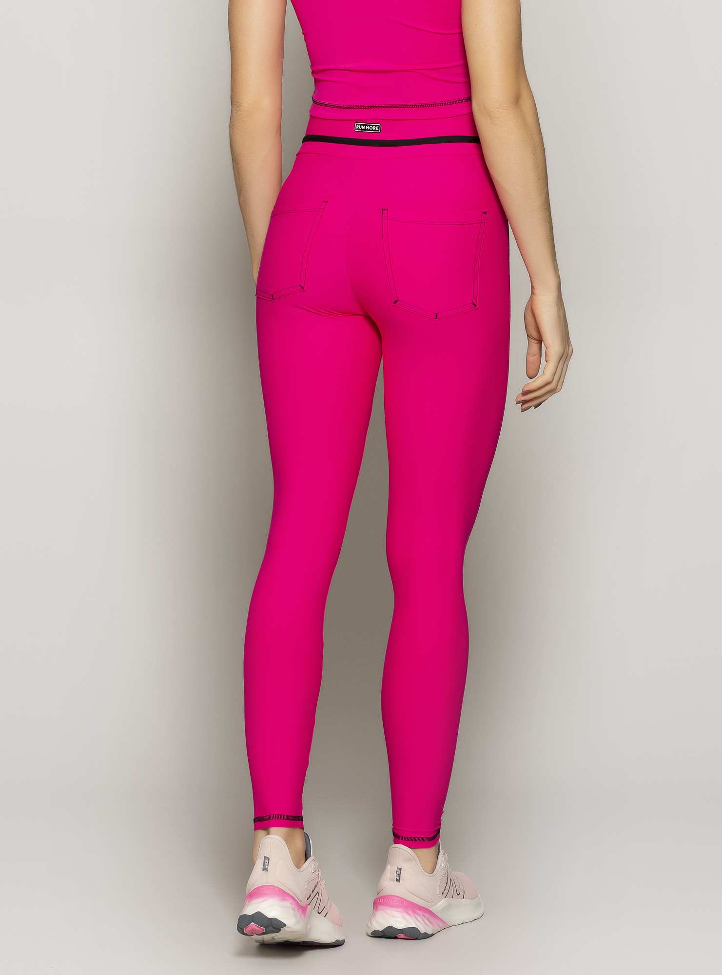 Legging com Bolsos Silhouette Rosa 04 / Preto 02