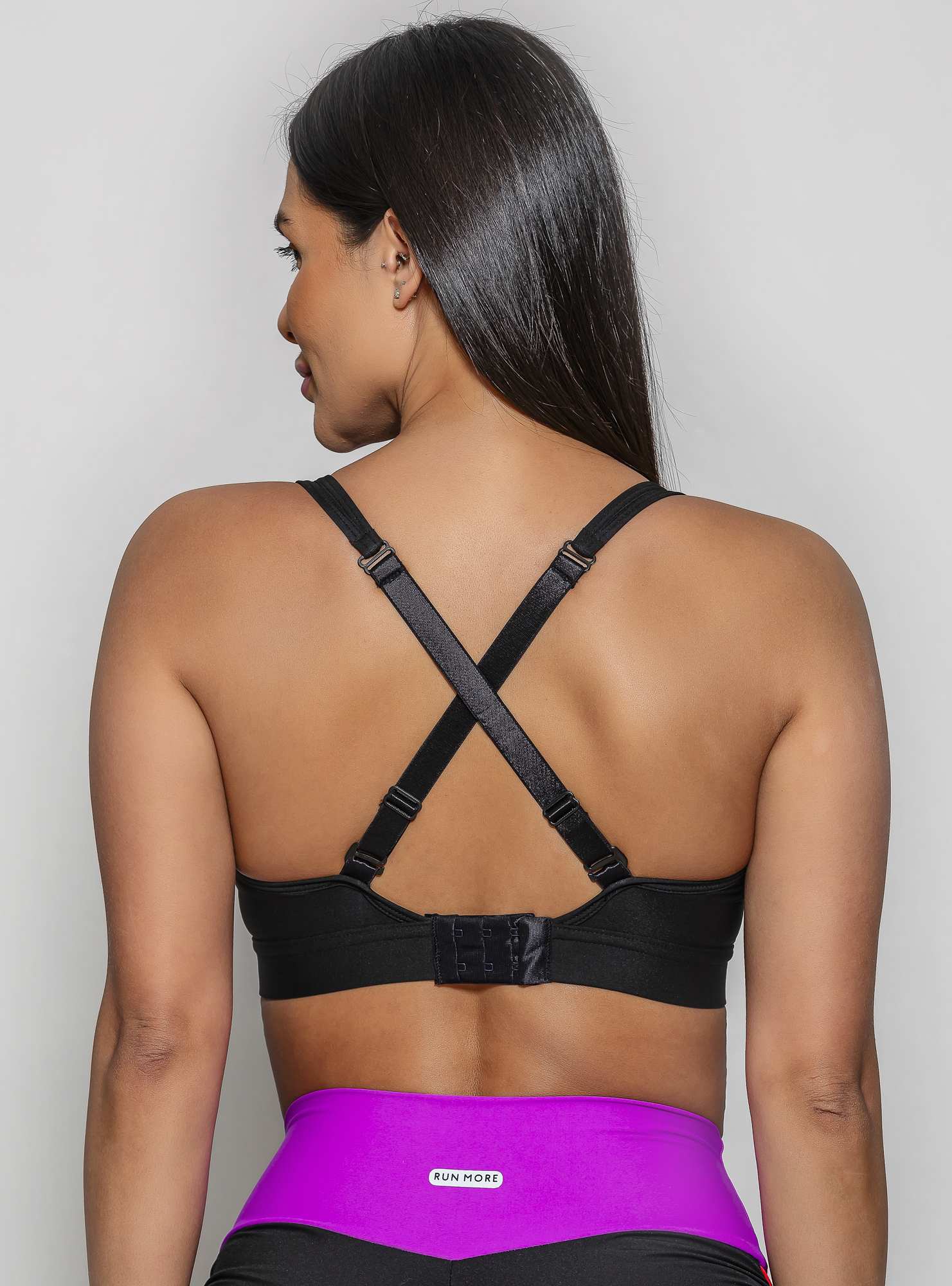 Top com Recortes Leg Day Preto 02 / Roxo 13