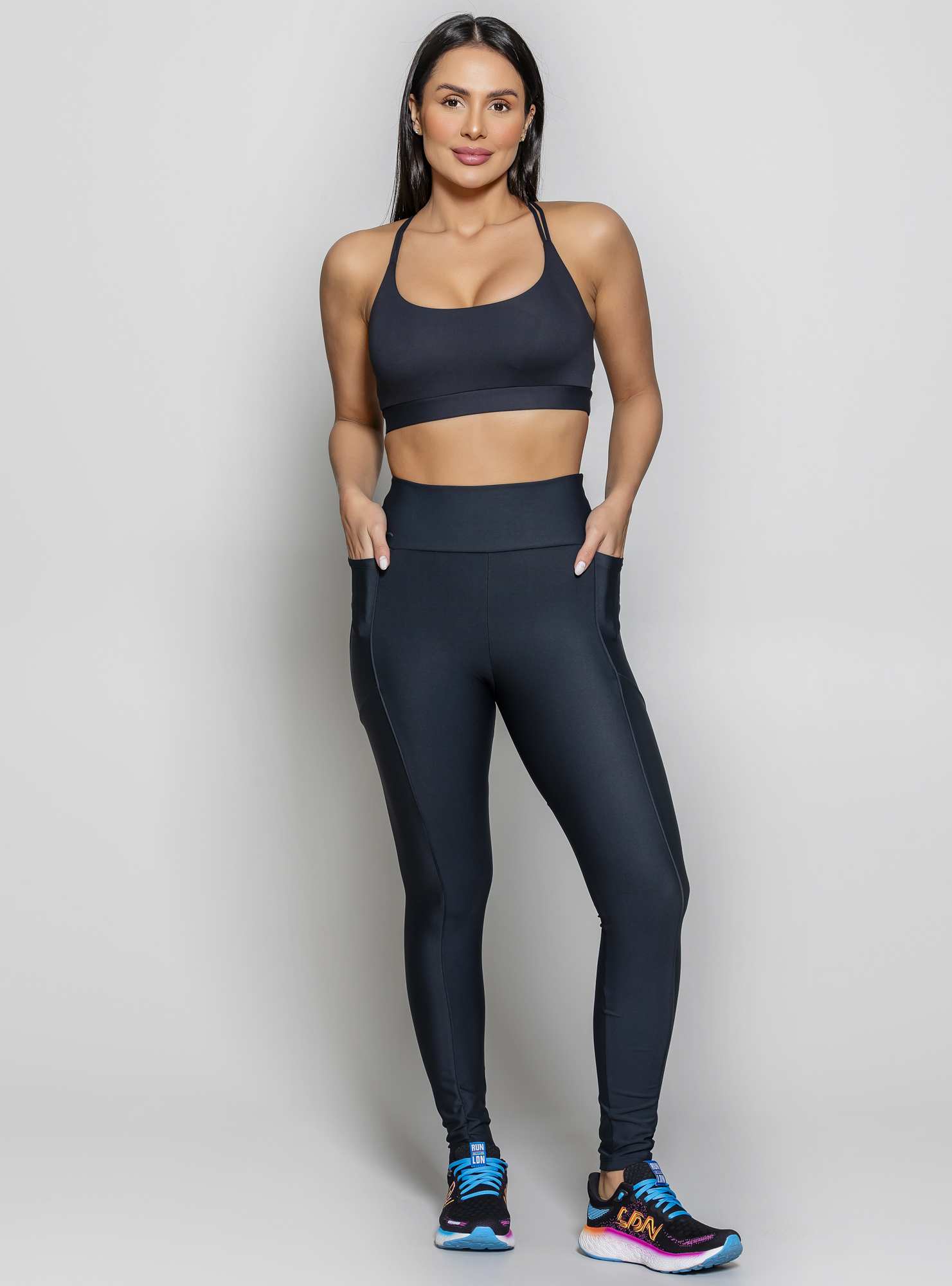 Legging com Bolsos Leg Day Preto