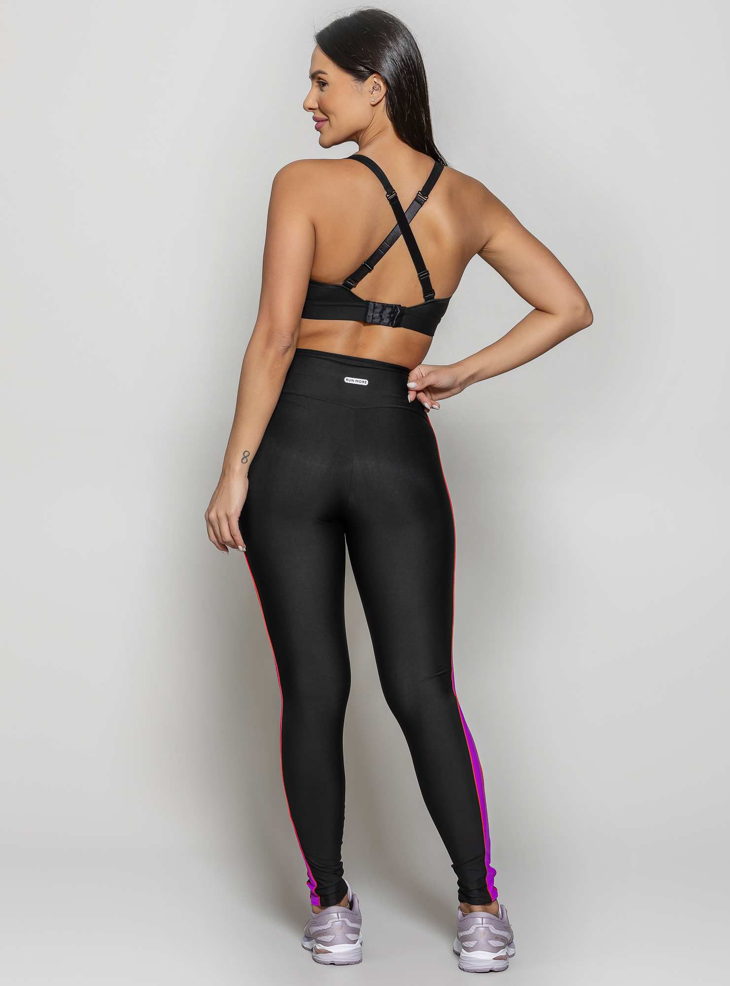Legging Barriga Zero Leg Day Preto 02 / Roxo 13