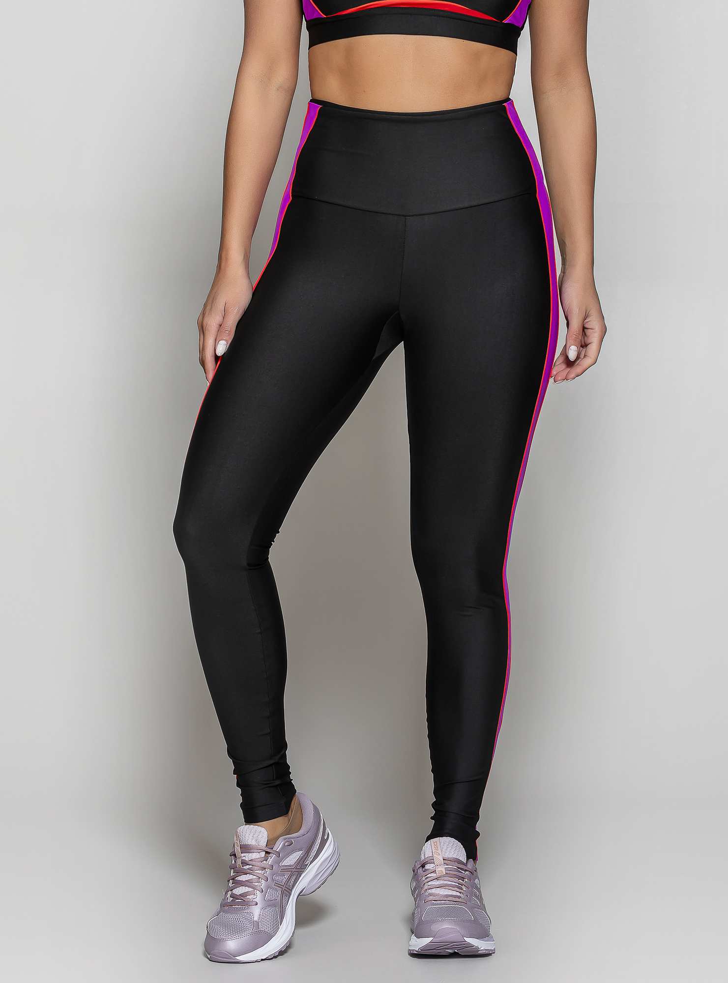 Legging Barriga Zero Leg Day Preto 02 / Roxo 13