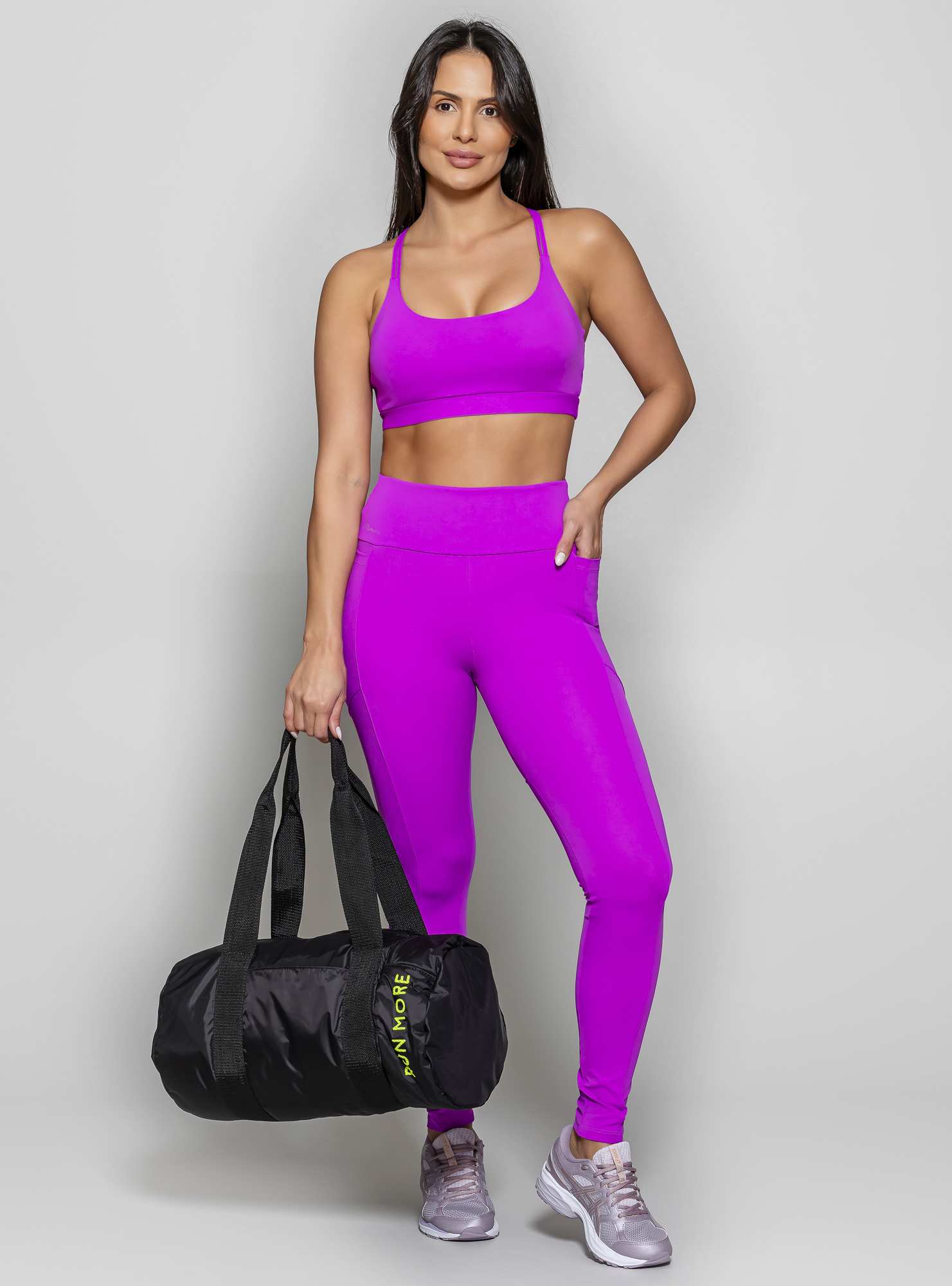 Top com Alças Duplas Leg Day Roxo 13