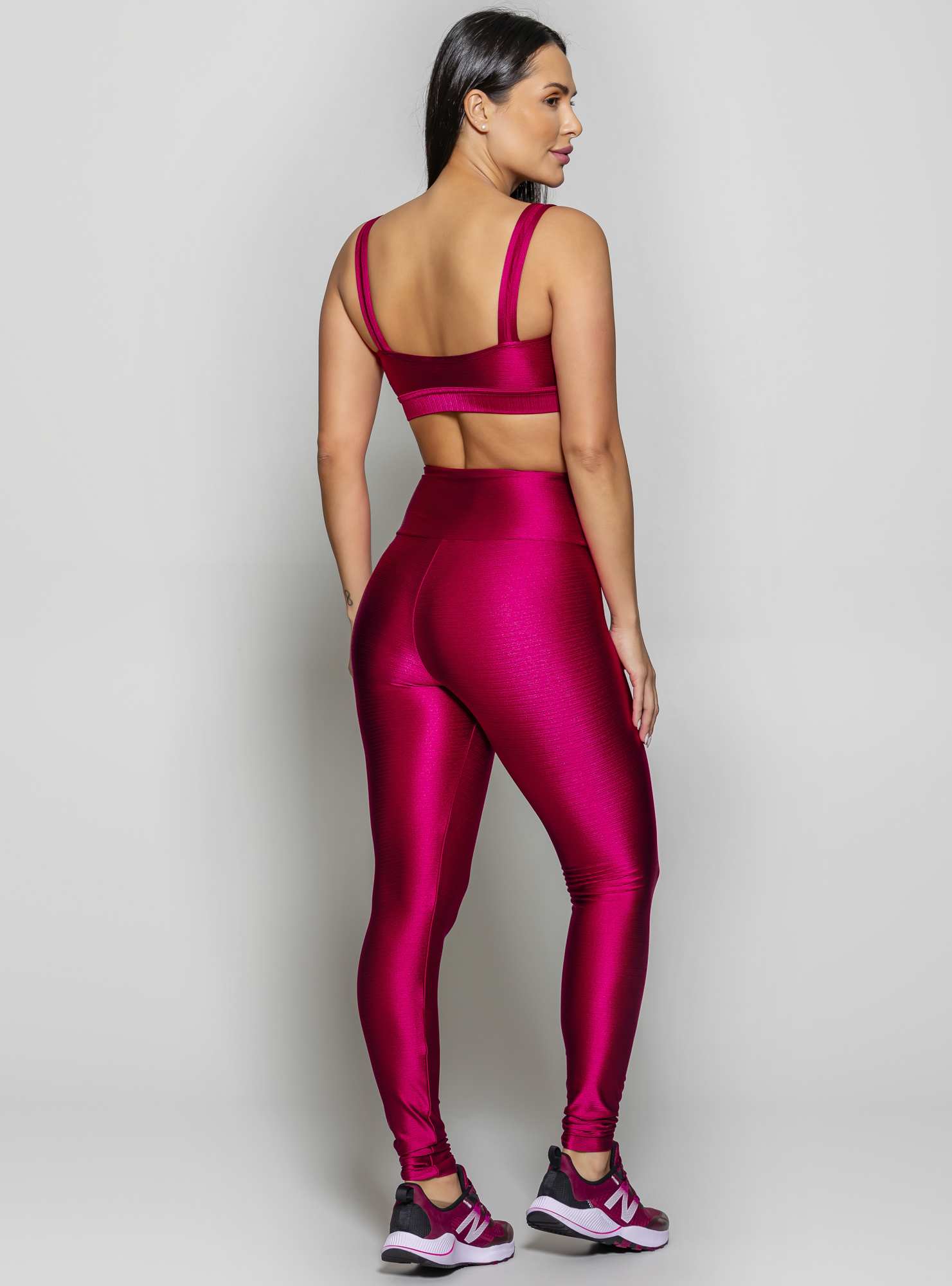 Legging Cintura Alta Shine Bordo 01