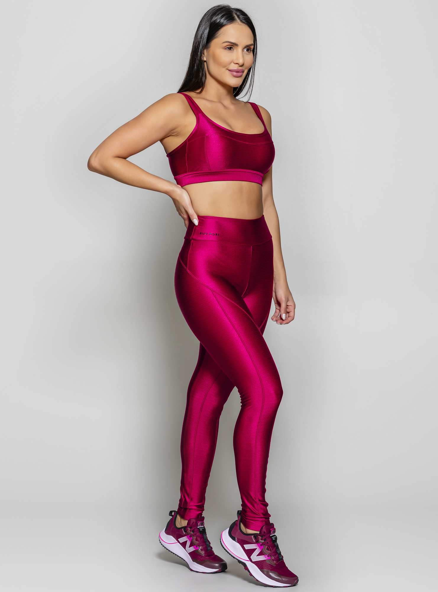 Legging Cintura Alta Shine Bordo 01