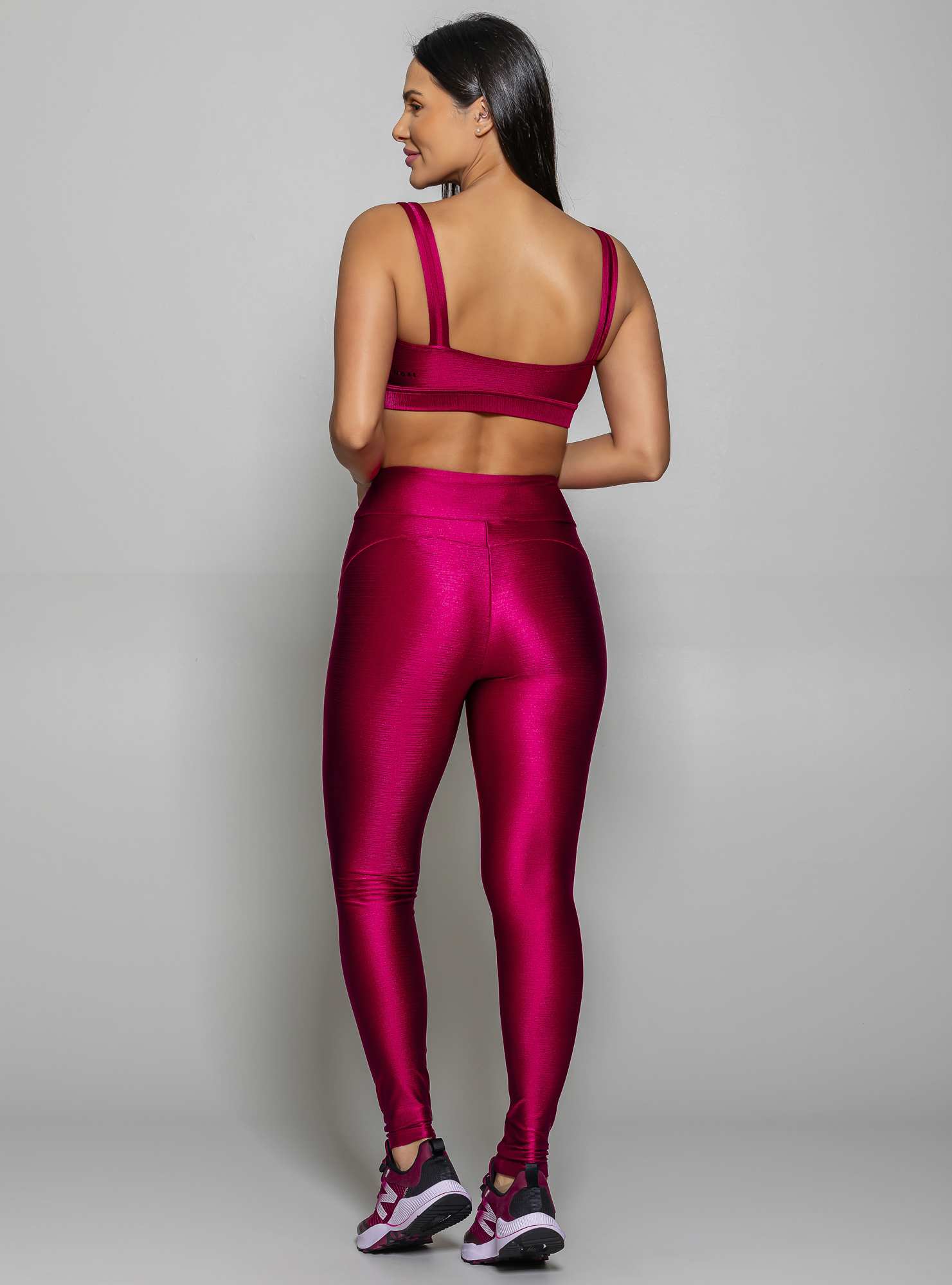 Legging Cintura Alta Shine Bordo 01