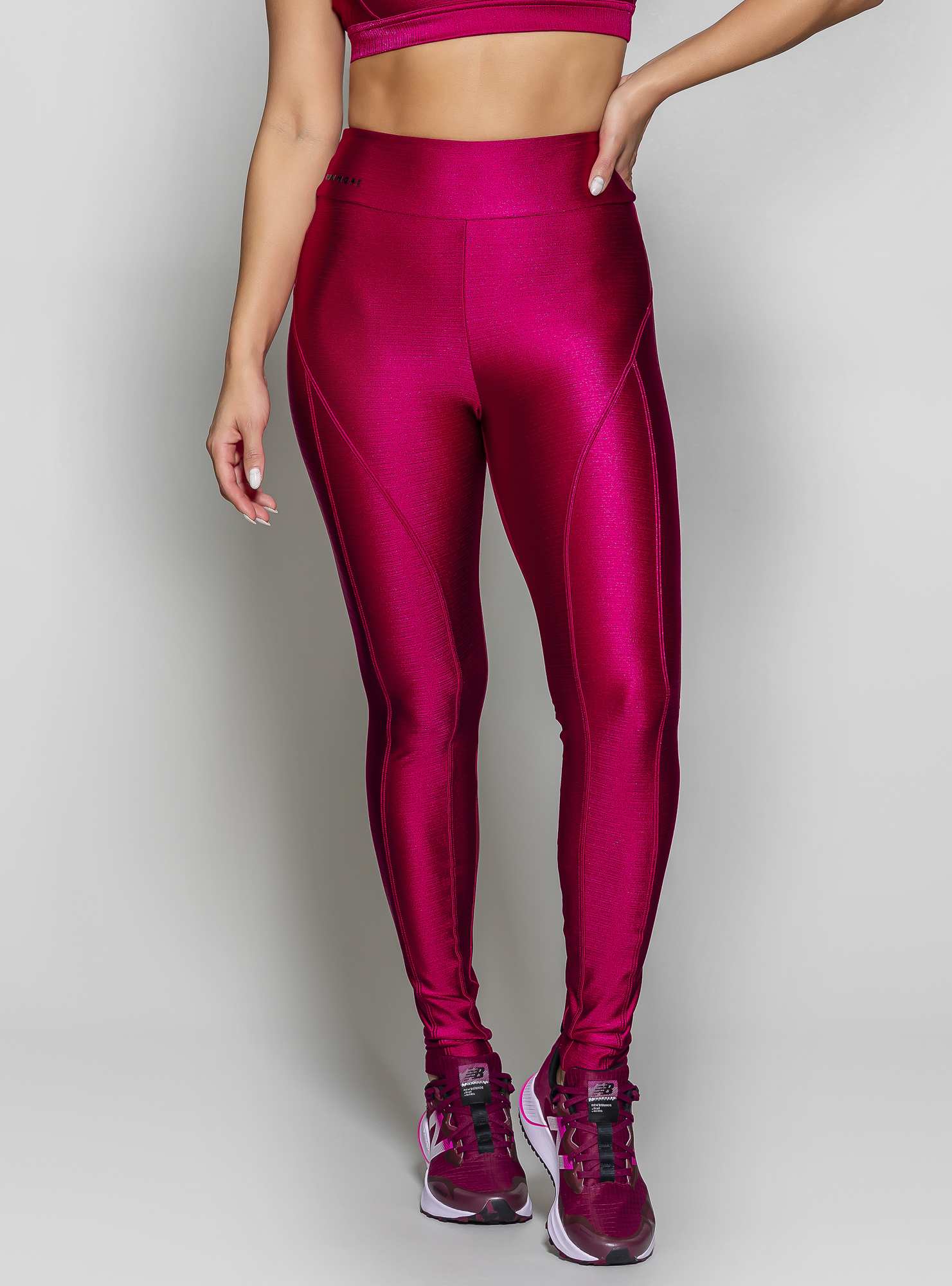 Legging Cintura Alta Shine Bordo 01