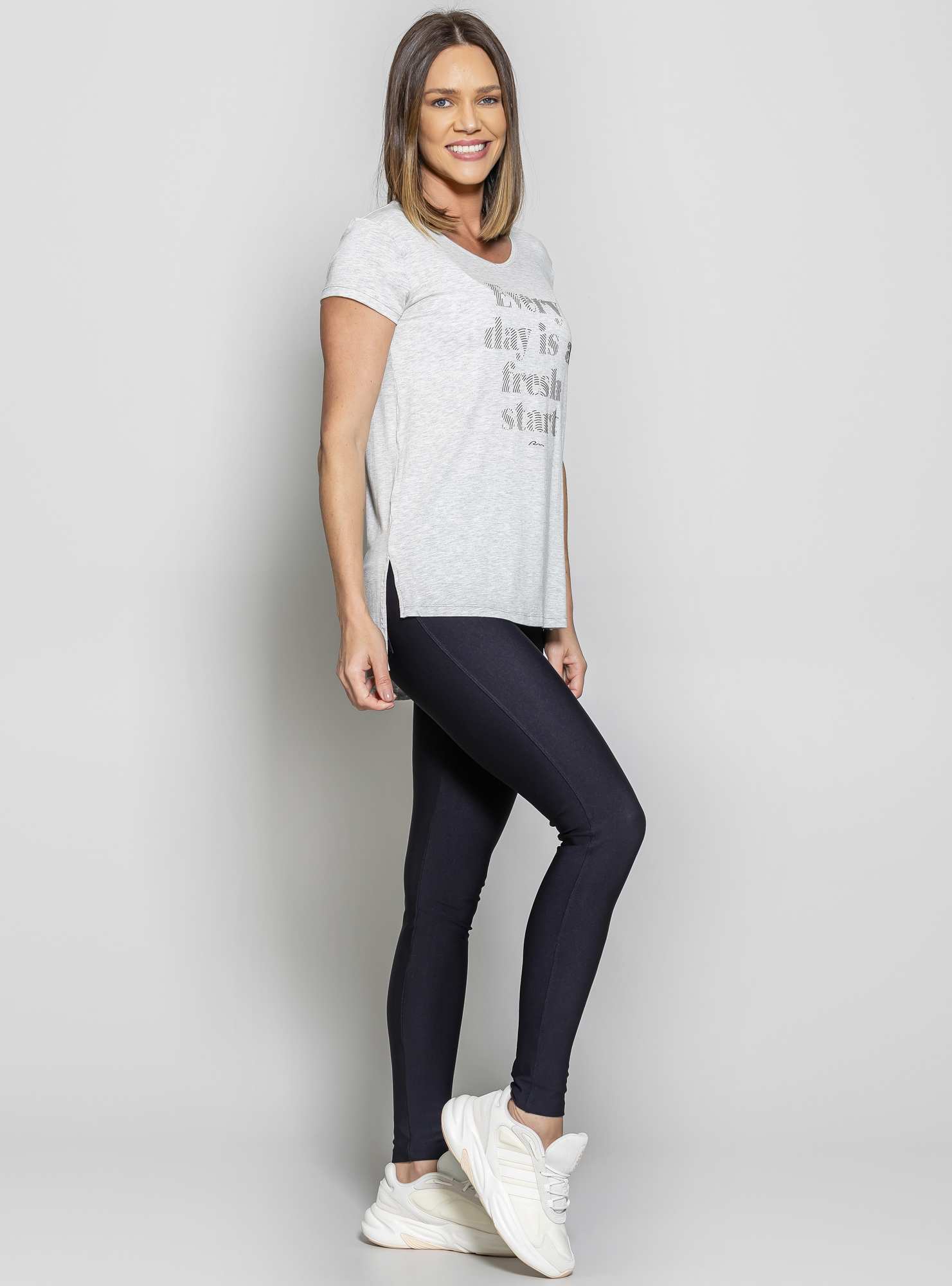 Blusa Alongada Athleisure Mescla 76 / Preto