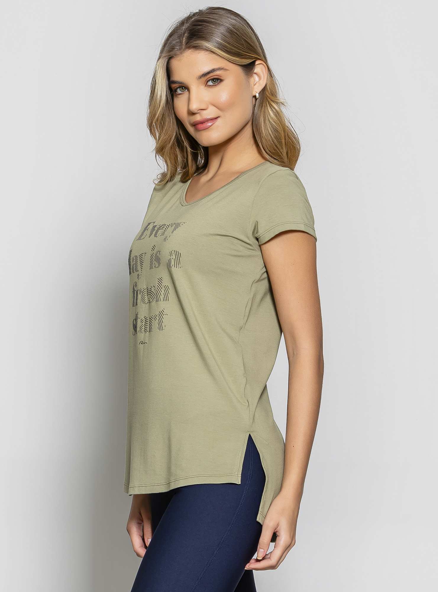 Blusa Alongada Athleisure Verde 26 / Preto