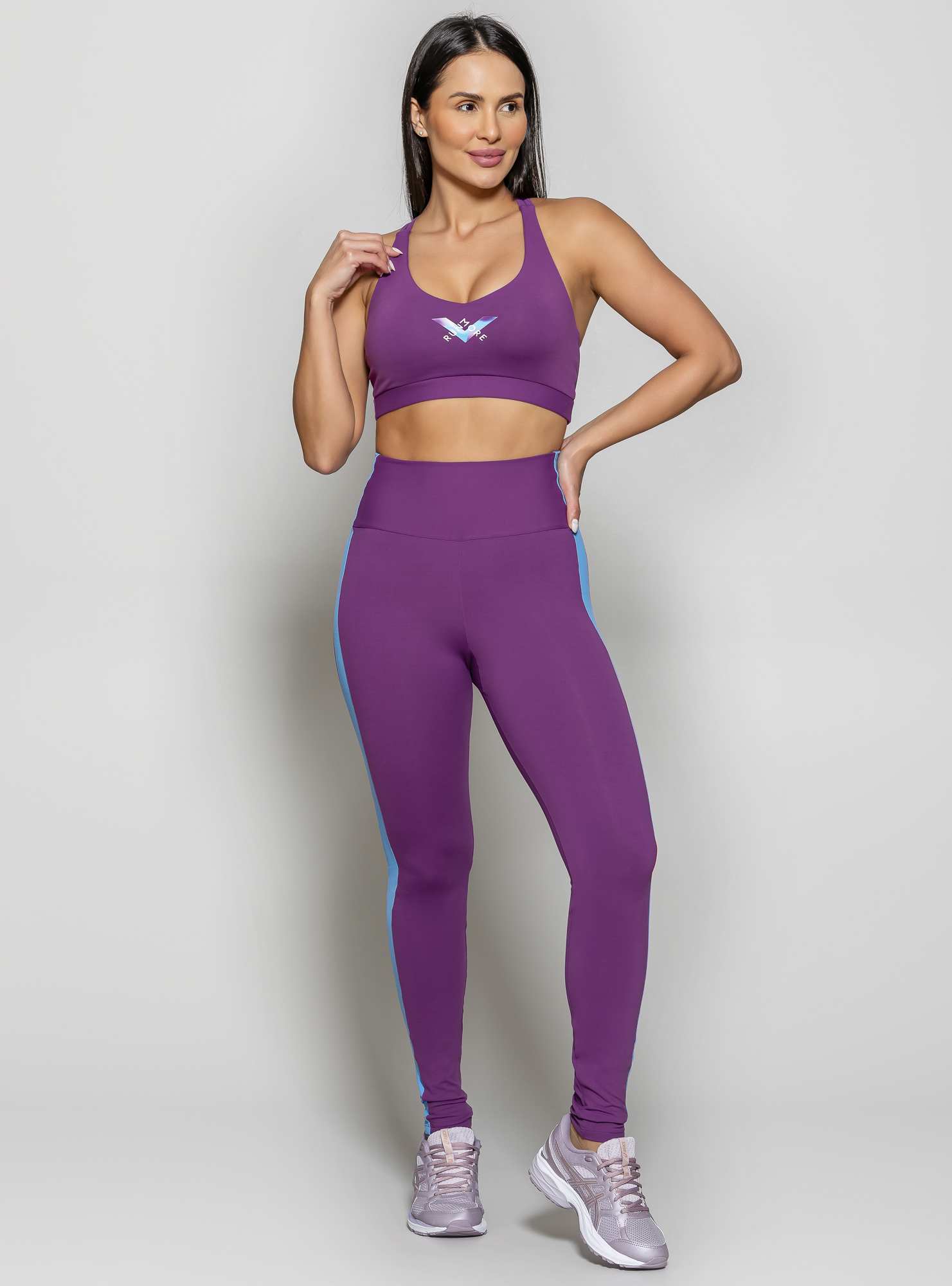 Legging Cintura Alta Prisma Roxo 04 / Azul 14