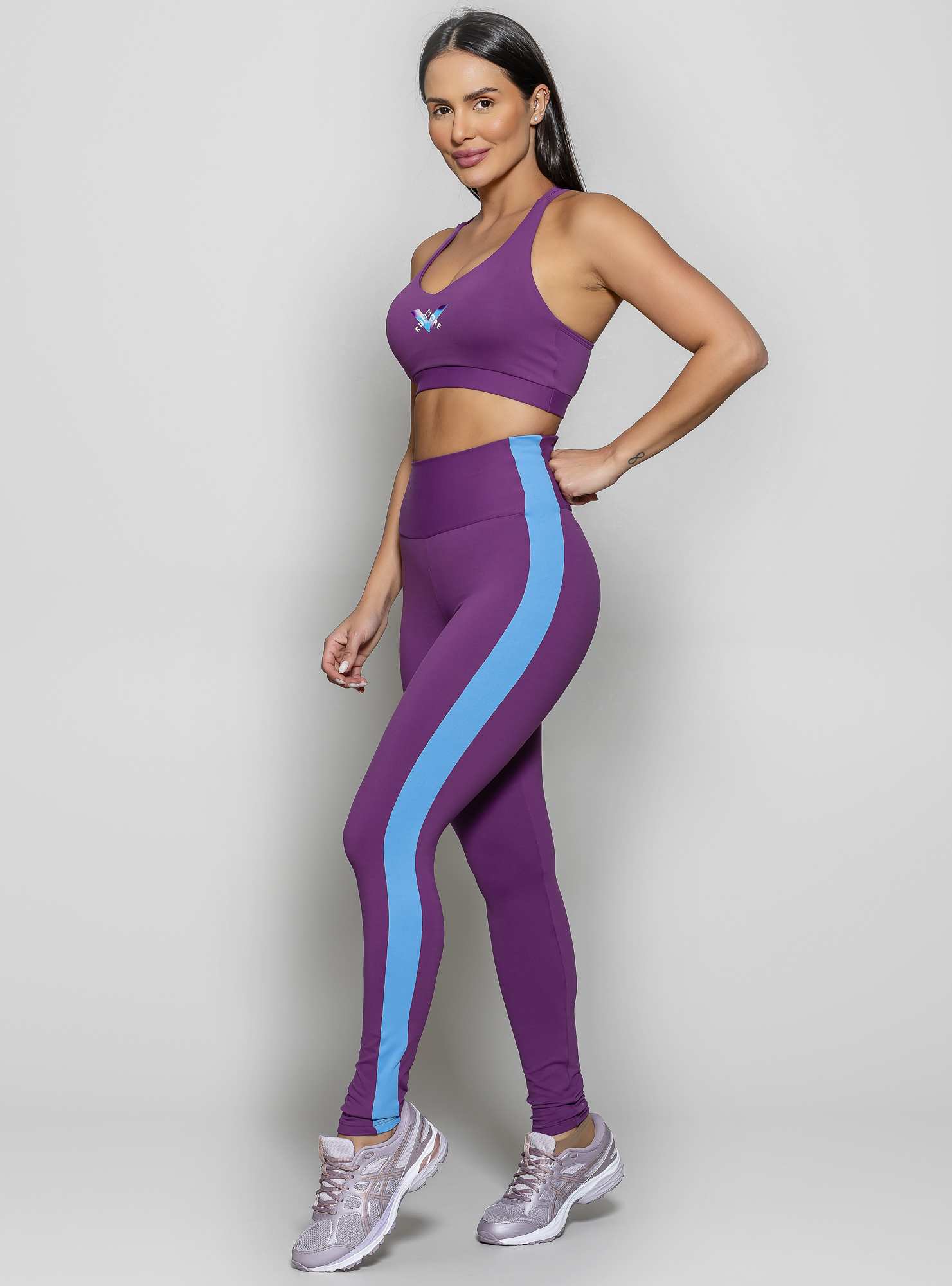 Legging Cintura Alta Prisma Roxo 04 / Azul 14