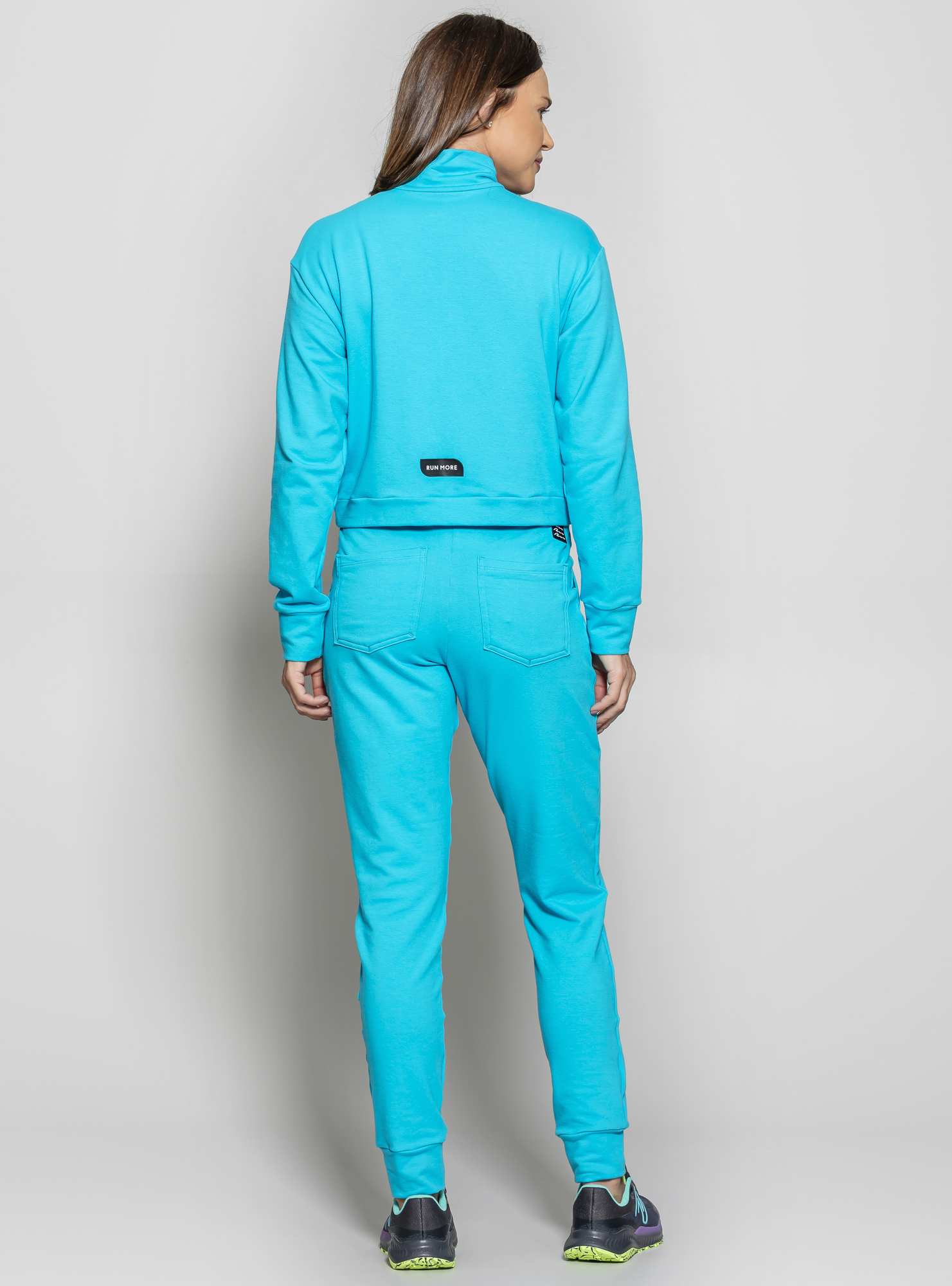 Calça Jogger de Moletinho Azul 05 / Preto