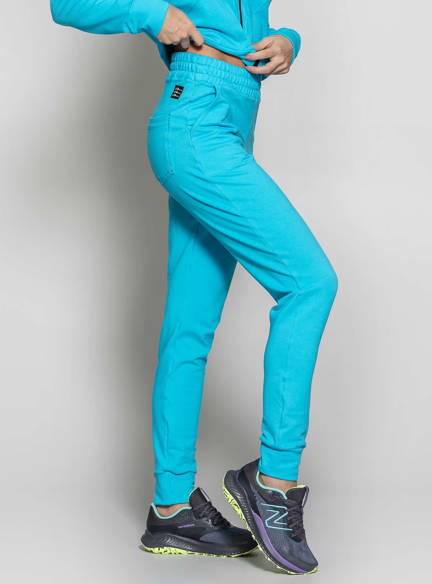 Calça Jogger de Moletinho Azul 05 / Preto