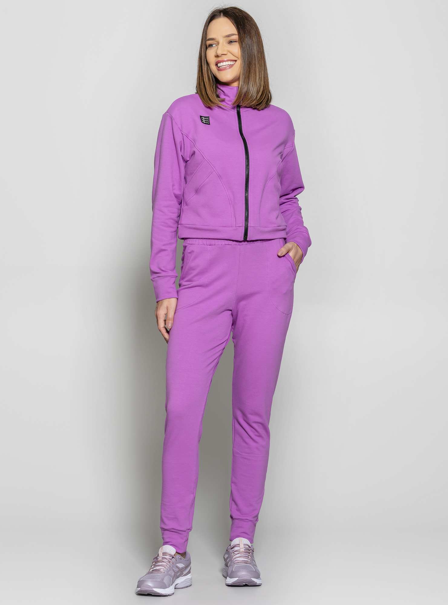 Calça Jogger de Moletinho Roxo 06 / Preto