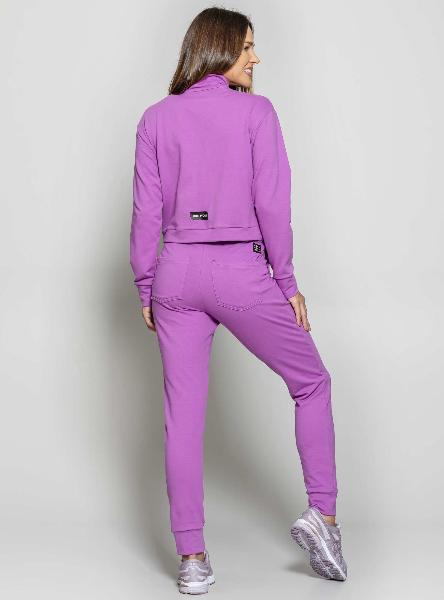 Calça Jogger de Moletinho Roxo 06 / Preto
