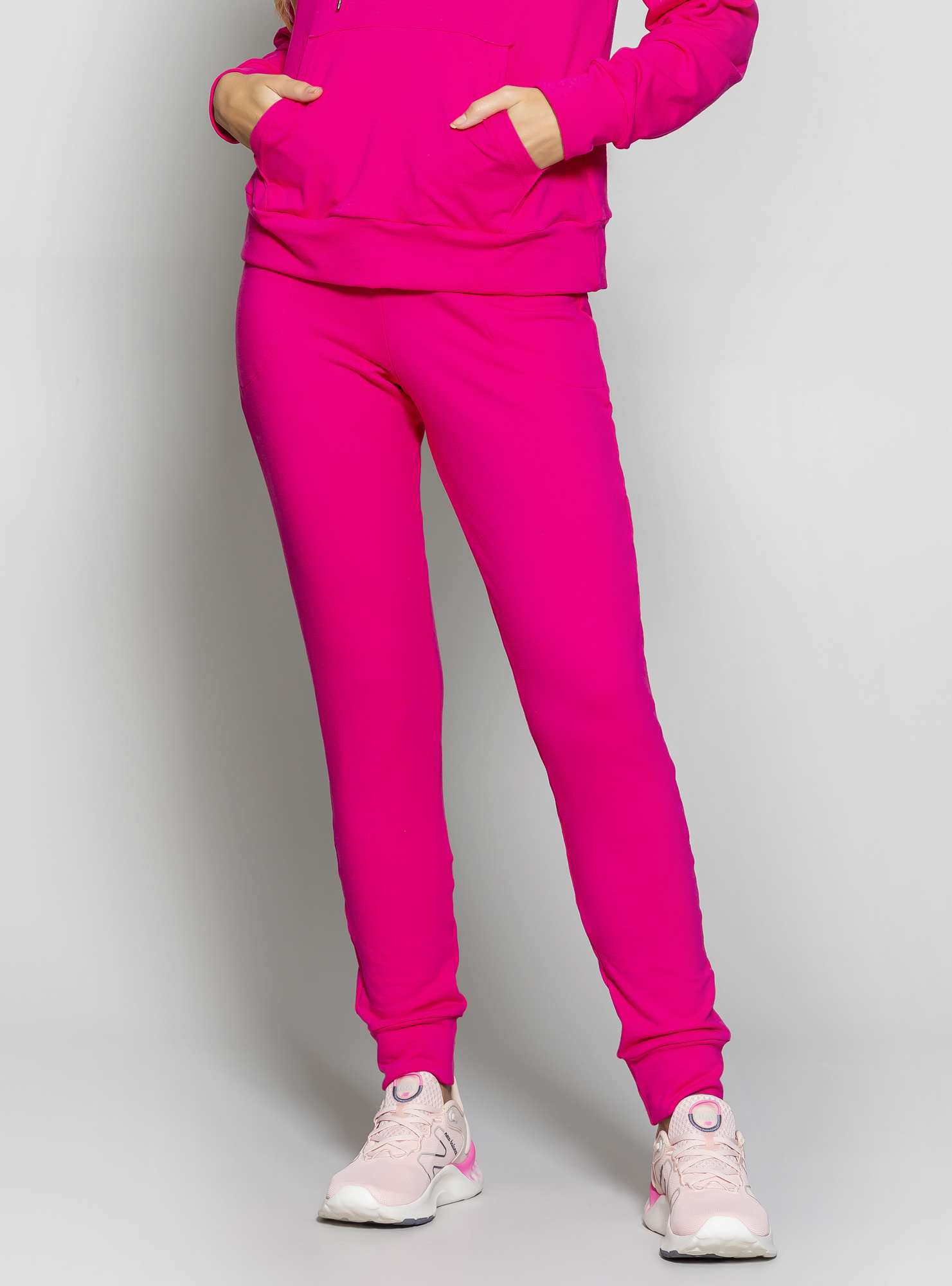 Calça Jogger de Moletinho Rosa 07 / Preto