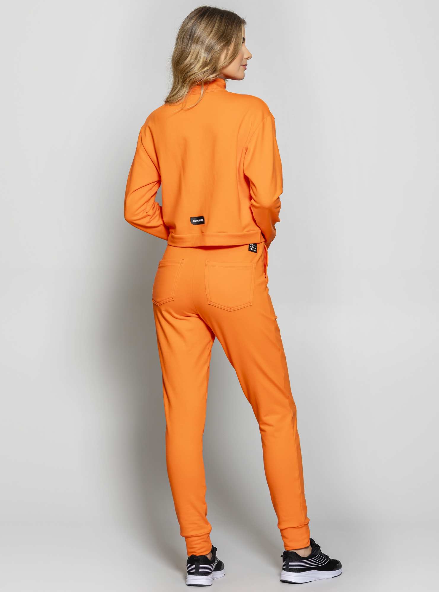 Calça Jogger de Moletinho Laranja 04 / Preto